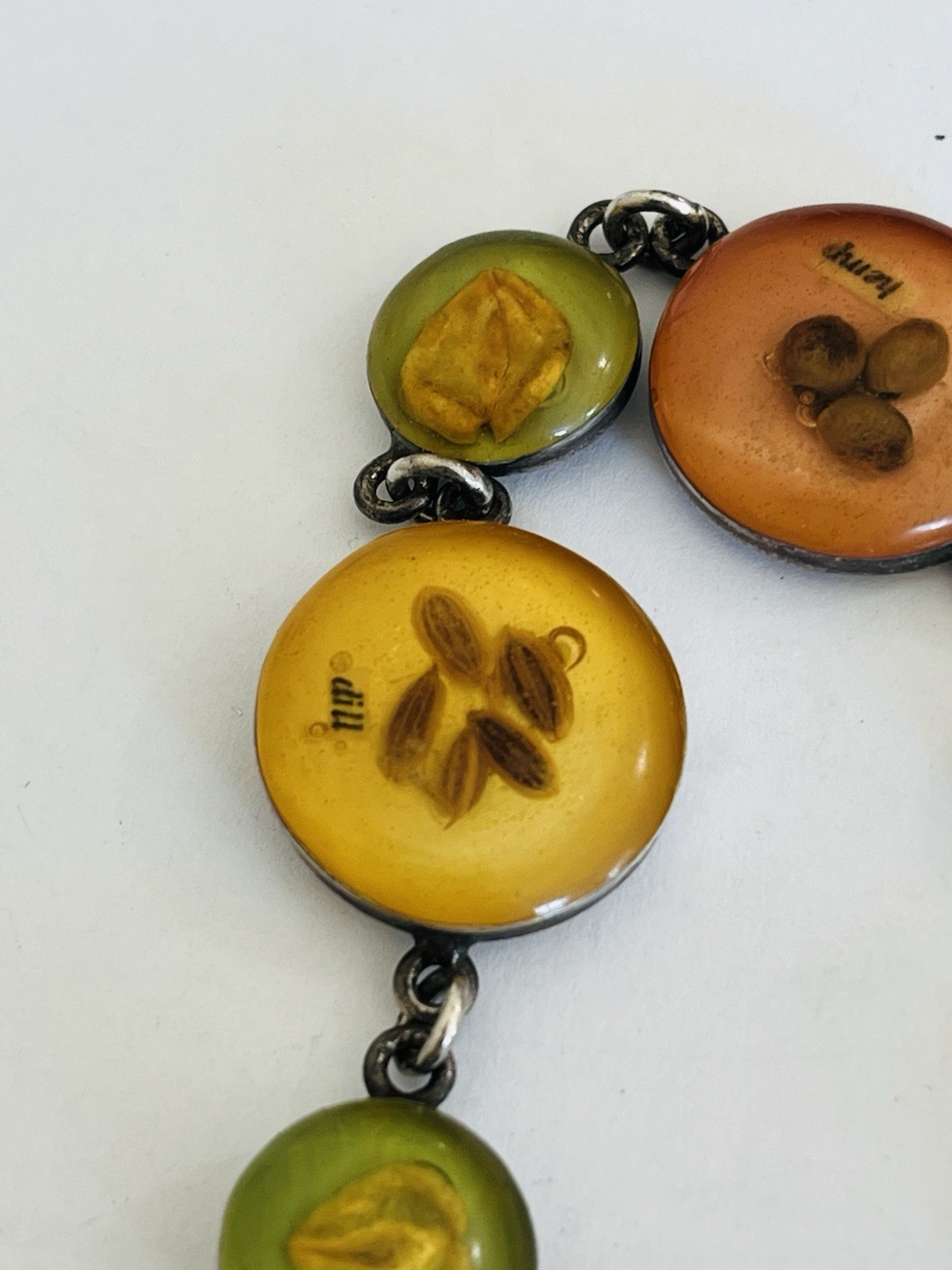 Vintage Sterling Silver Taxco Mexico Mustard Rice Hemp Seed Link Bracelet Rare