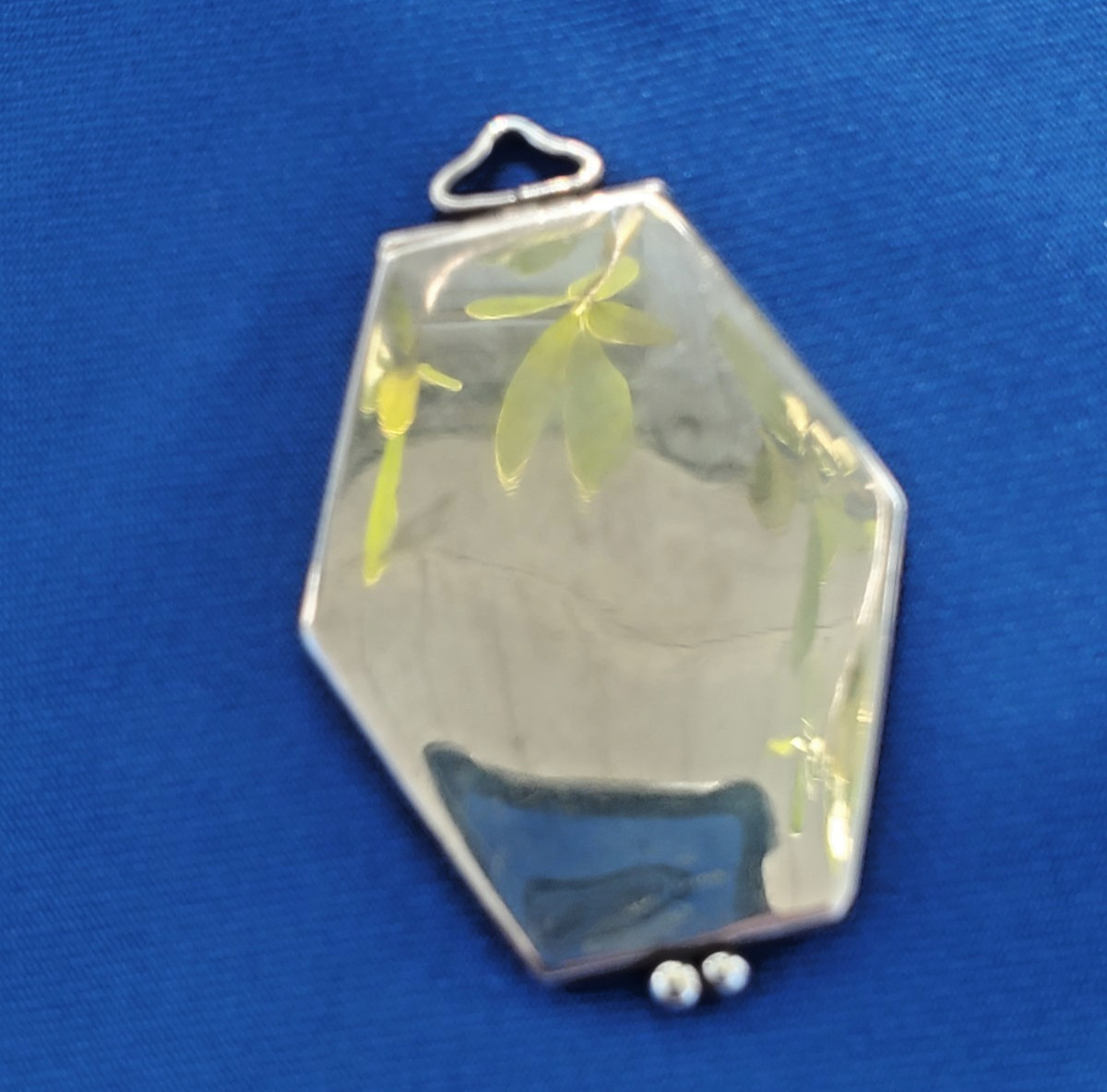 ORIGINAL Antique Deco STERLING SILVER 925 Pendant Vintage Hexagon Lozenge Locket