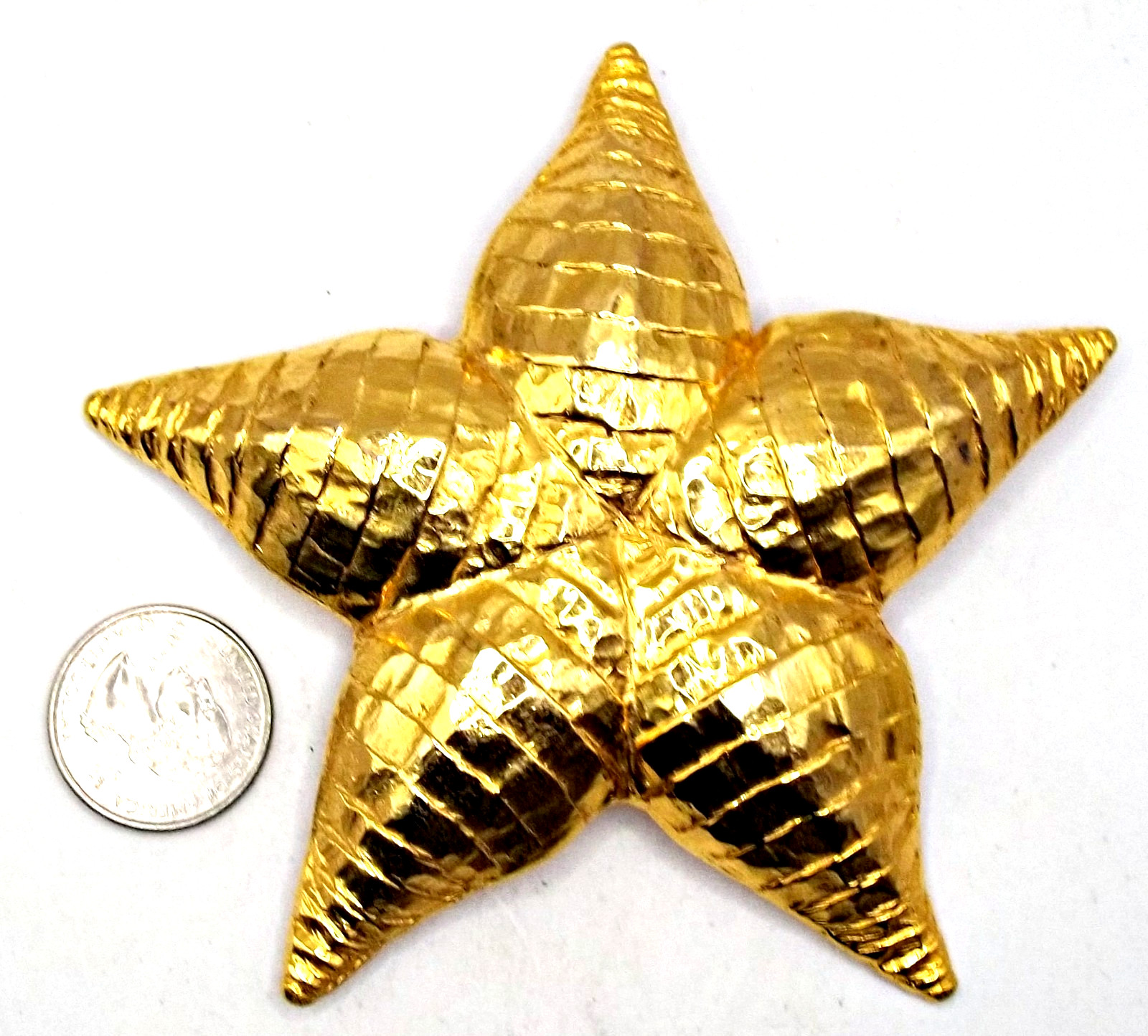 Vintage Signed Cadoro Starfish Brooch Pendant Gold-tone Runway Statement Rare NY