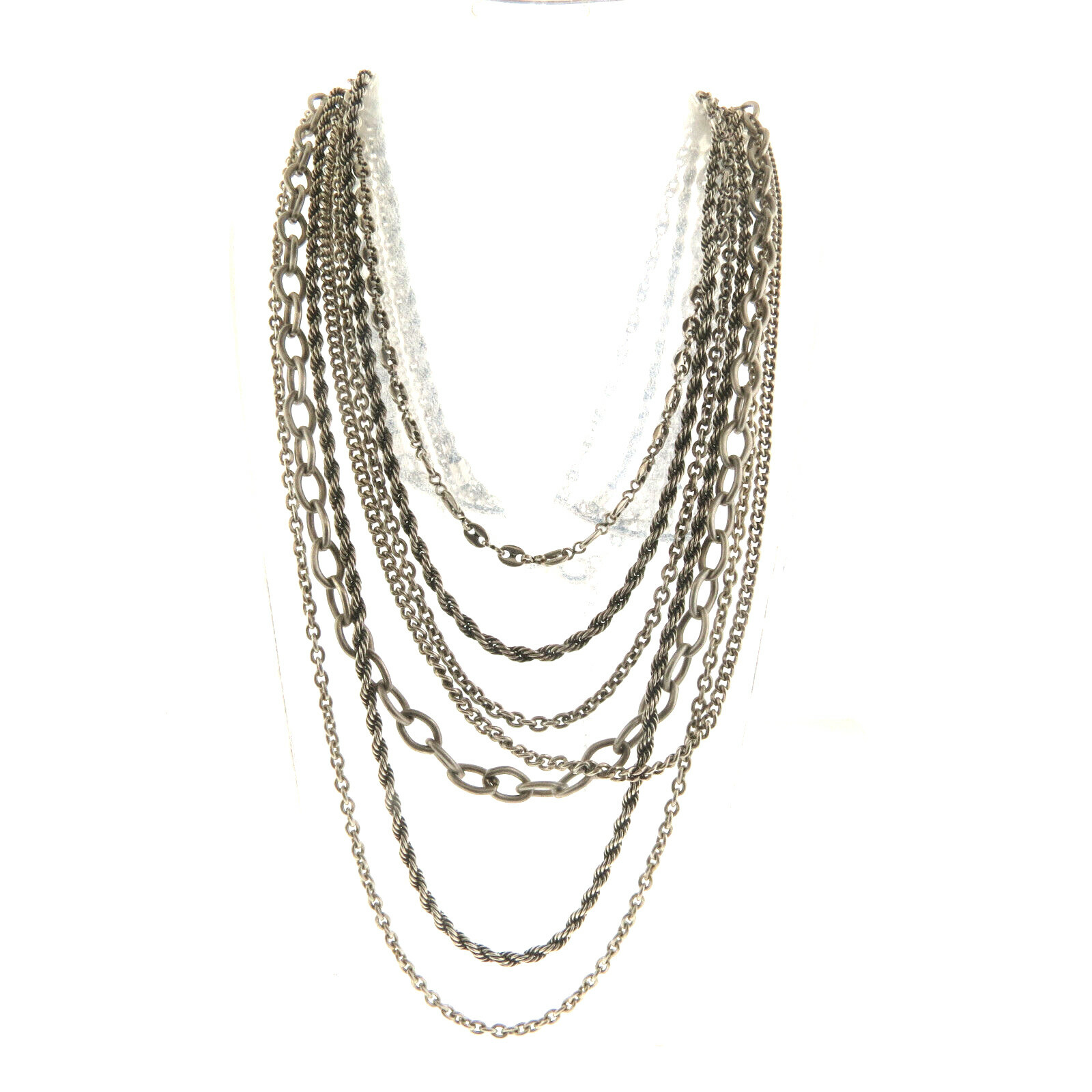 Coldwater Creek Multi Chain Necklace Silver
