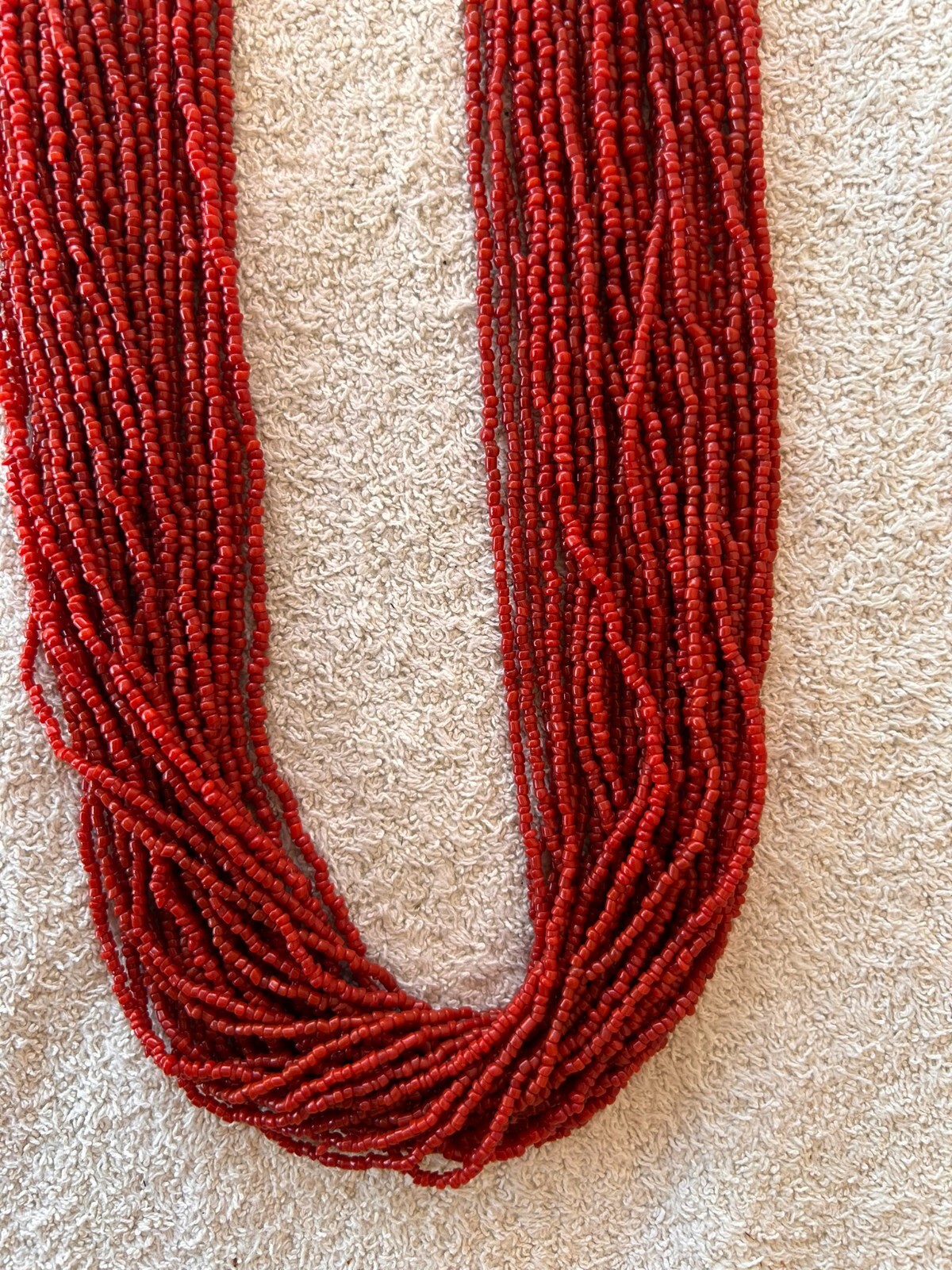 Vintage 30 Strand Real Genuine Coral Beads 30″ Long