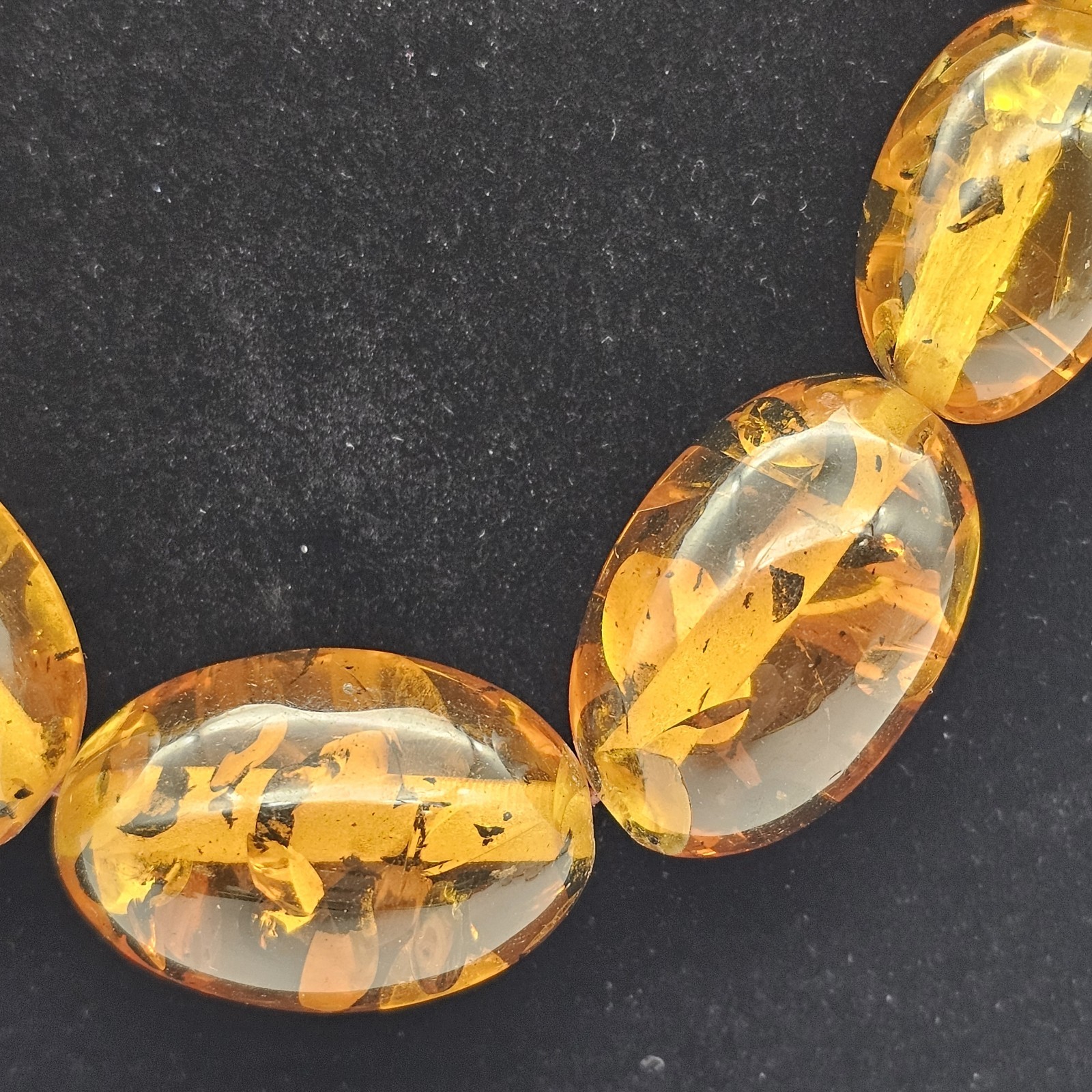 Vintage Baltic Amber Necklace Natural Honey Gold Beads 25″