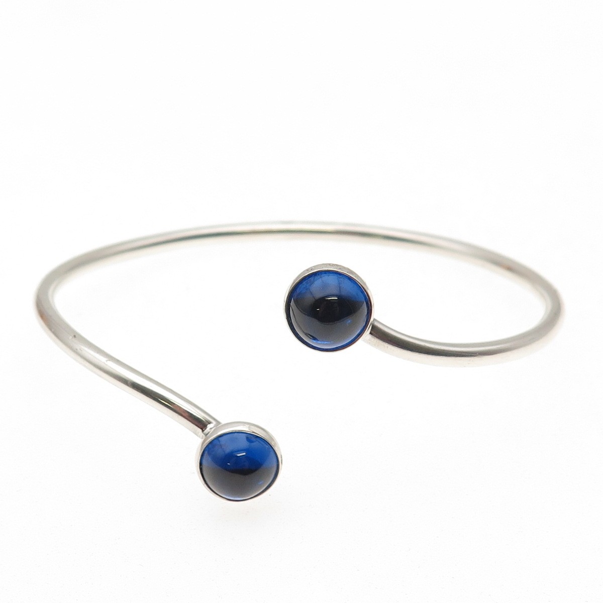 N.E. FROM 925S Sterling Vintage Lab-Created Sapphire Adjustable Bracelet 7″