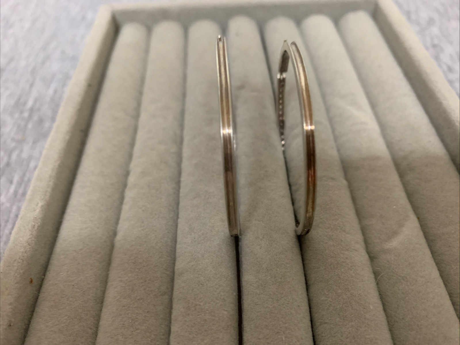 Vintage Sterling & Cubic Zirconia Dangle Drop Hoop Earrings