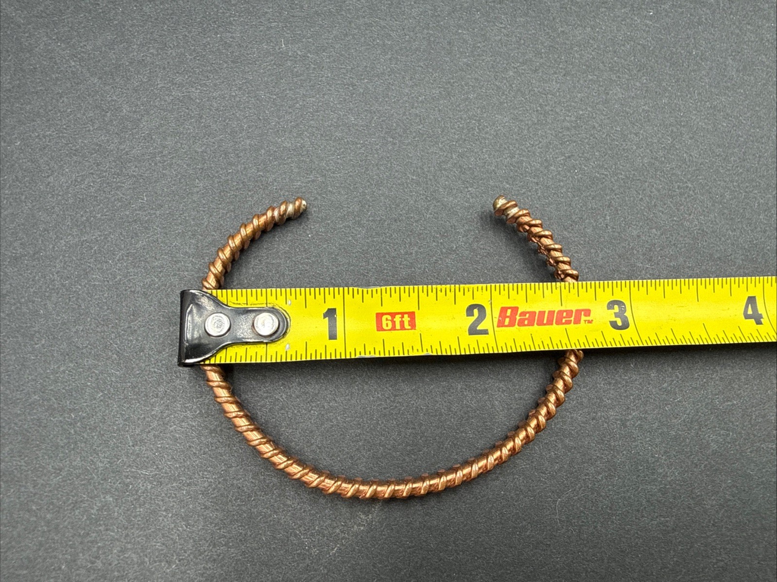 Copper Cuff Bracelet Twisted Braided Rope Braid Brutalist Modernist