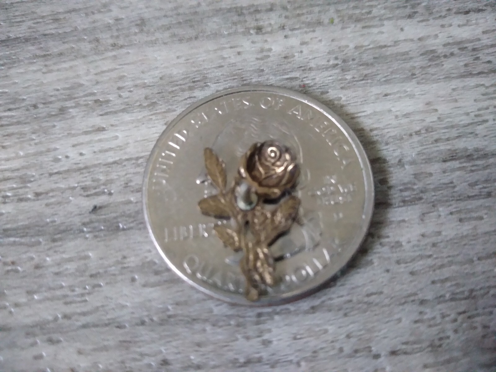 Vintage Brass Rose Lapel Pin