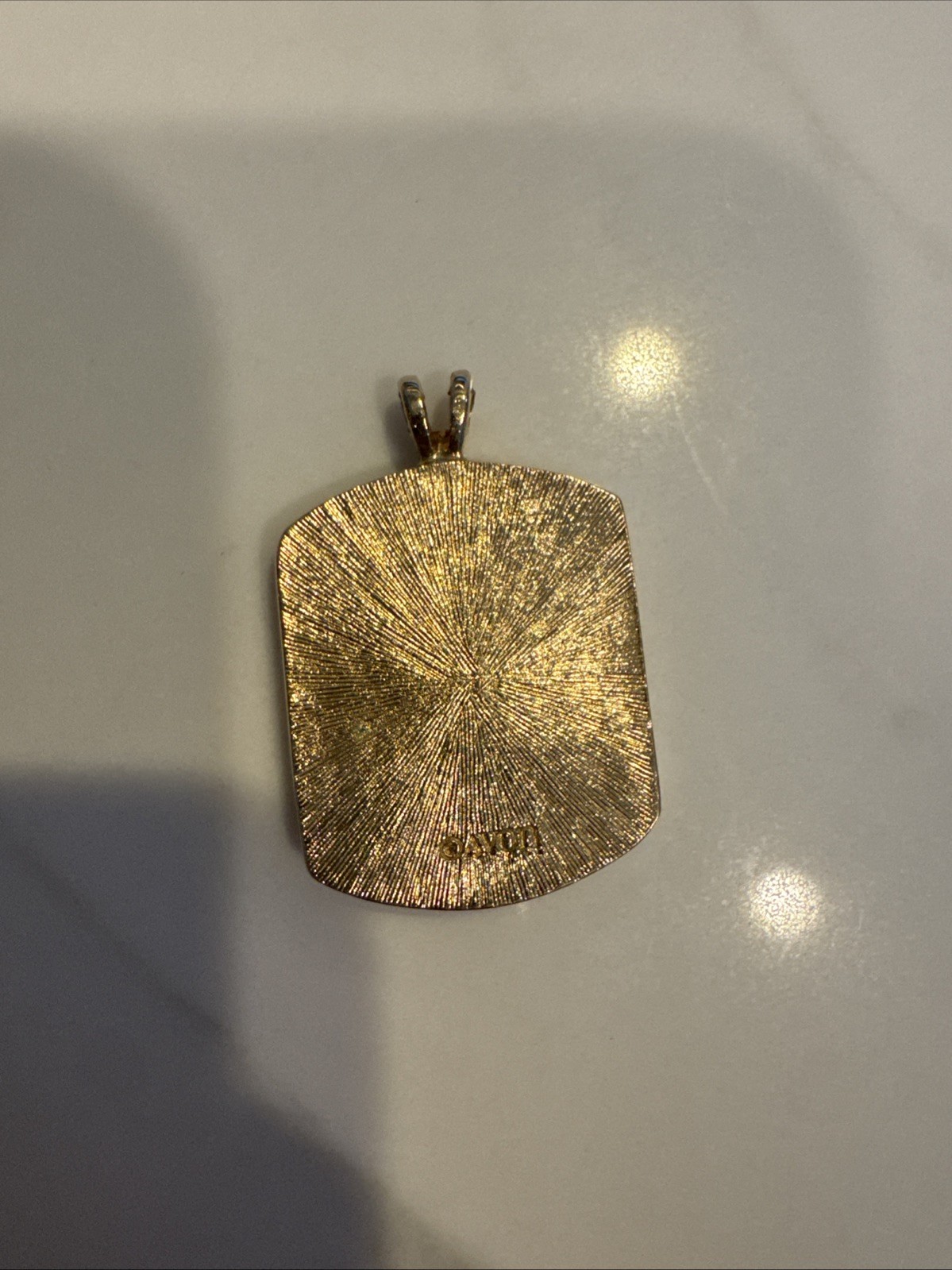 Avon Lily Of The Valley Ceramic May Flower Gold Tone/Cottage-Core Pendant Vtg