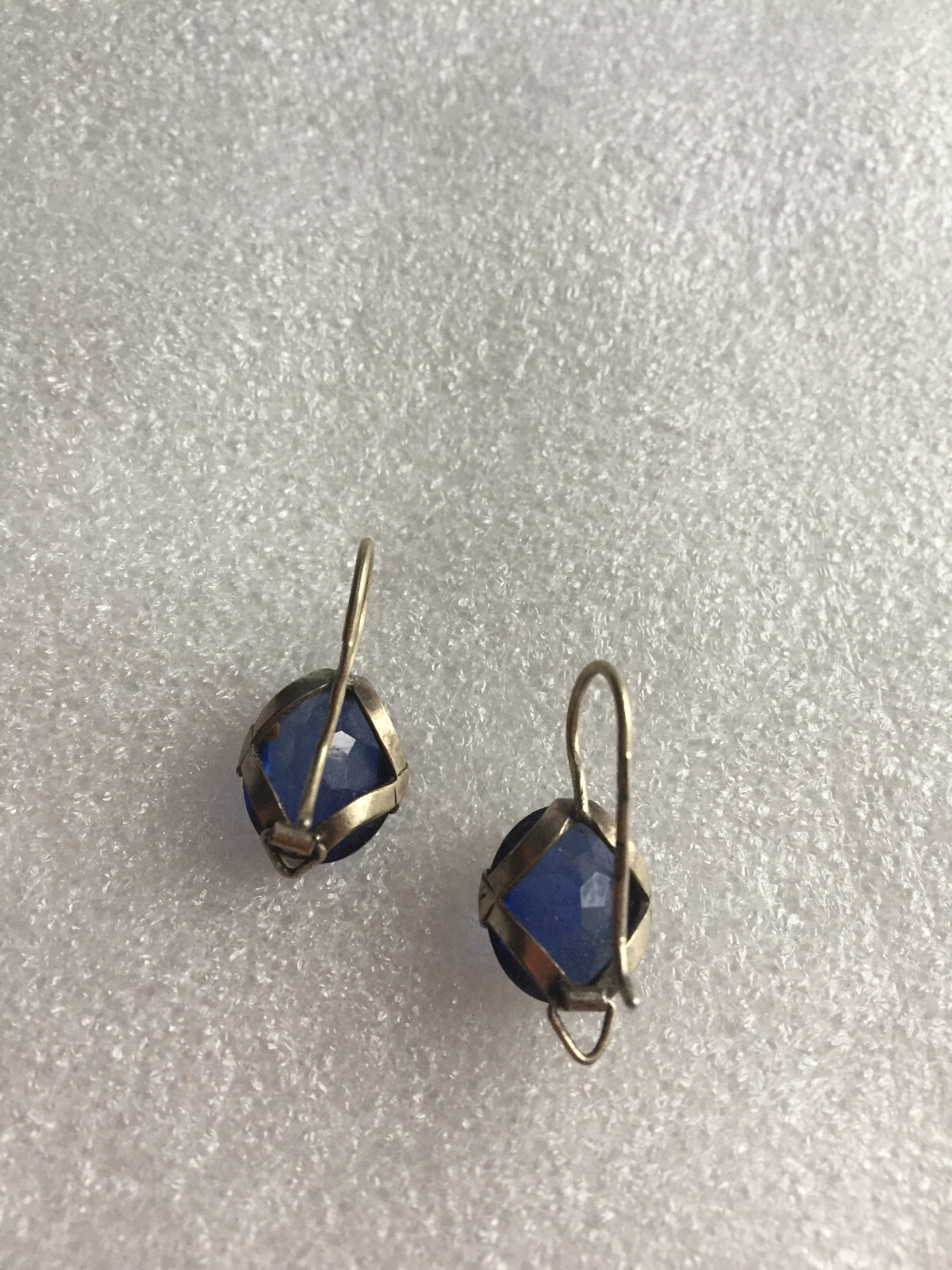 Earrings silver 875 Russian Soviet topaz Ural vintage USSR Rare old antique