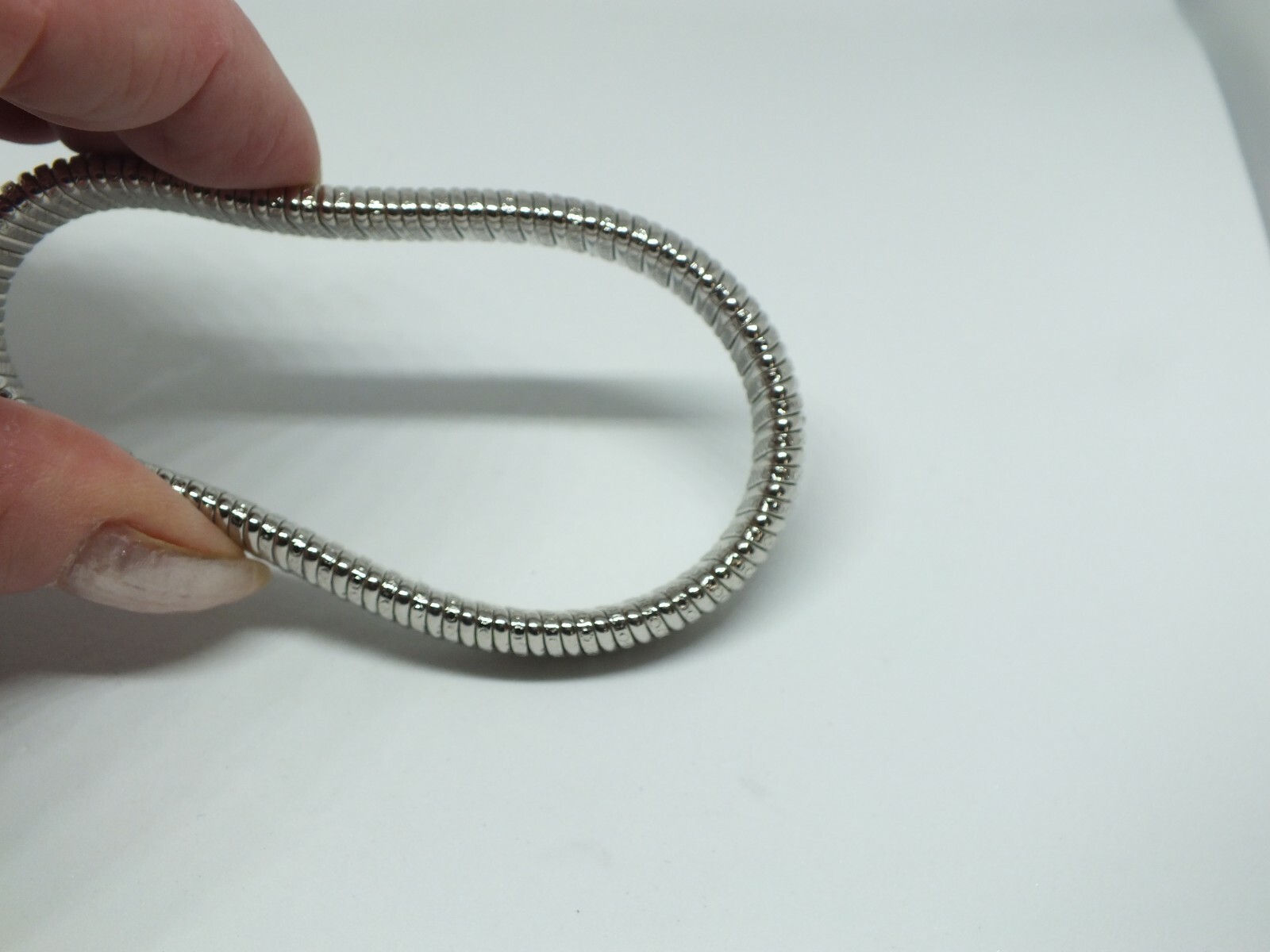 Beautiful Bangle Bracelet Silver Tone Texture Signed AVON 1/2″ W x 2 1/4″ Across