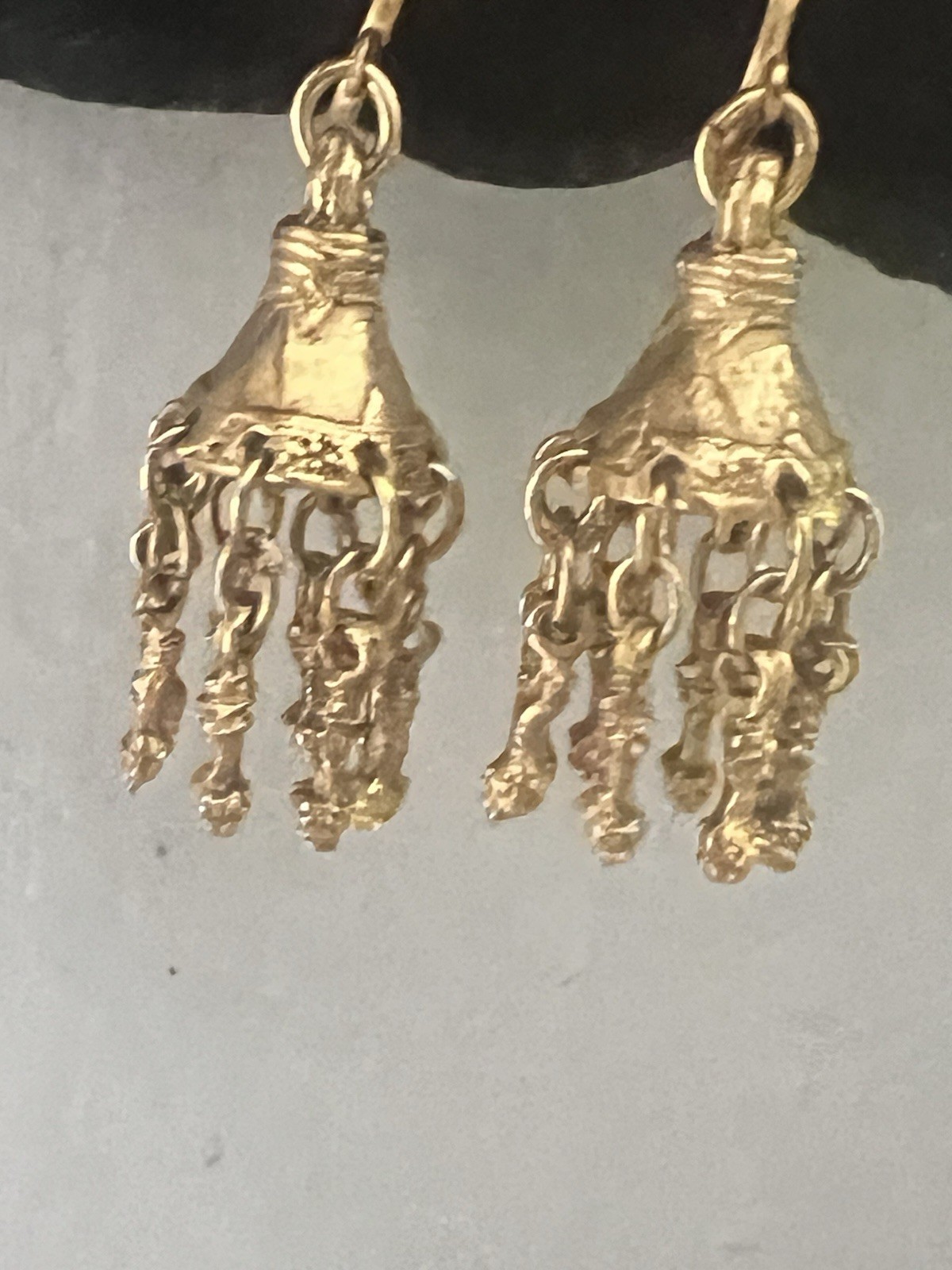 Alva Museum Replica Greek Bell Pendant Drop Screw Back Earrings