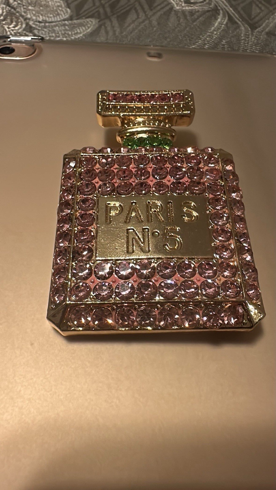 Punk And Green Designer Inspired Perfume Bottle Brooch