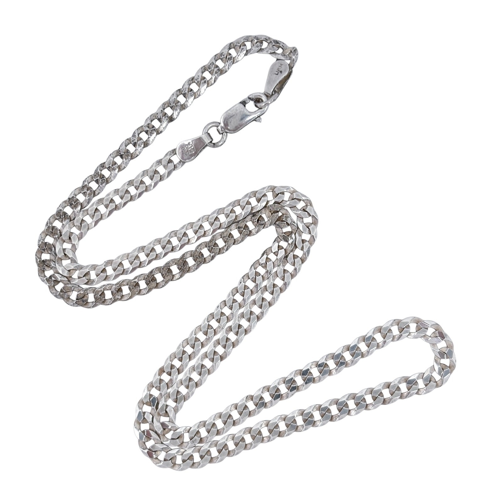 Vintage Italy Sterling Silver 925 Rambo Link Chain Necklace 16.25″