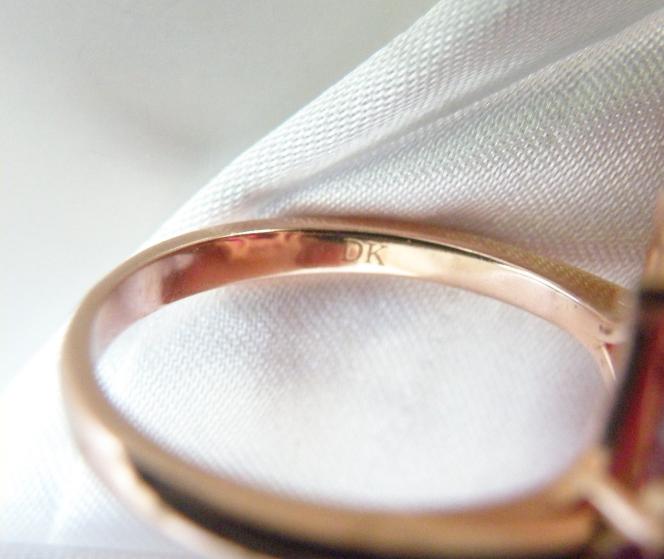 Sterling Silver 925 Rose Gold Large Lab Created Pink Sapphire Ruby Ring Size 10