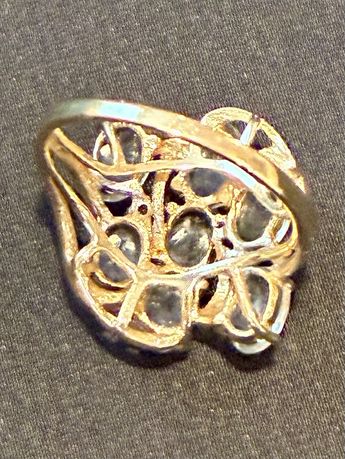 Vintage 10k Aquamarine Diamond Chips Ring Sz 6