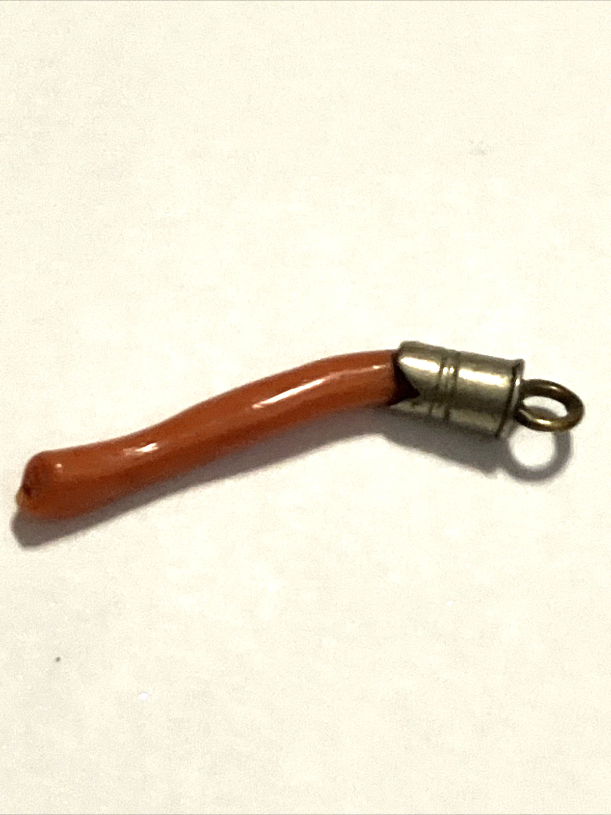 Vintage Lovely Natural Red Coral Pendant Italien Good Luck Fine Piece Of Art
