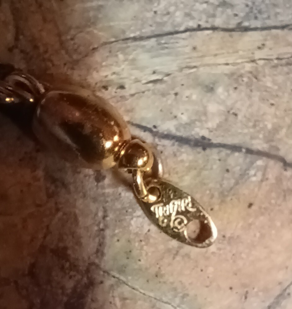 Vintage Signed Trifari Gold & Black Two Tone Twisted Rope Necklace 18-3/4”