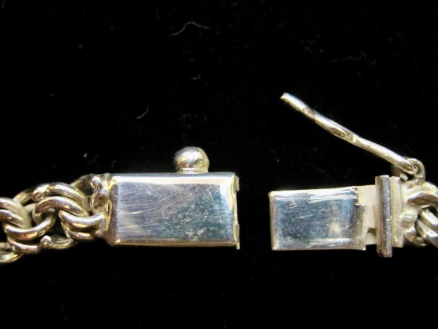 NEW DOUBLE ROLO LINK STERLING SILVER CHAIN BRACELET 24.4 grm – 7.5″ TAXCO MEXICO