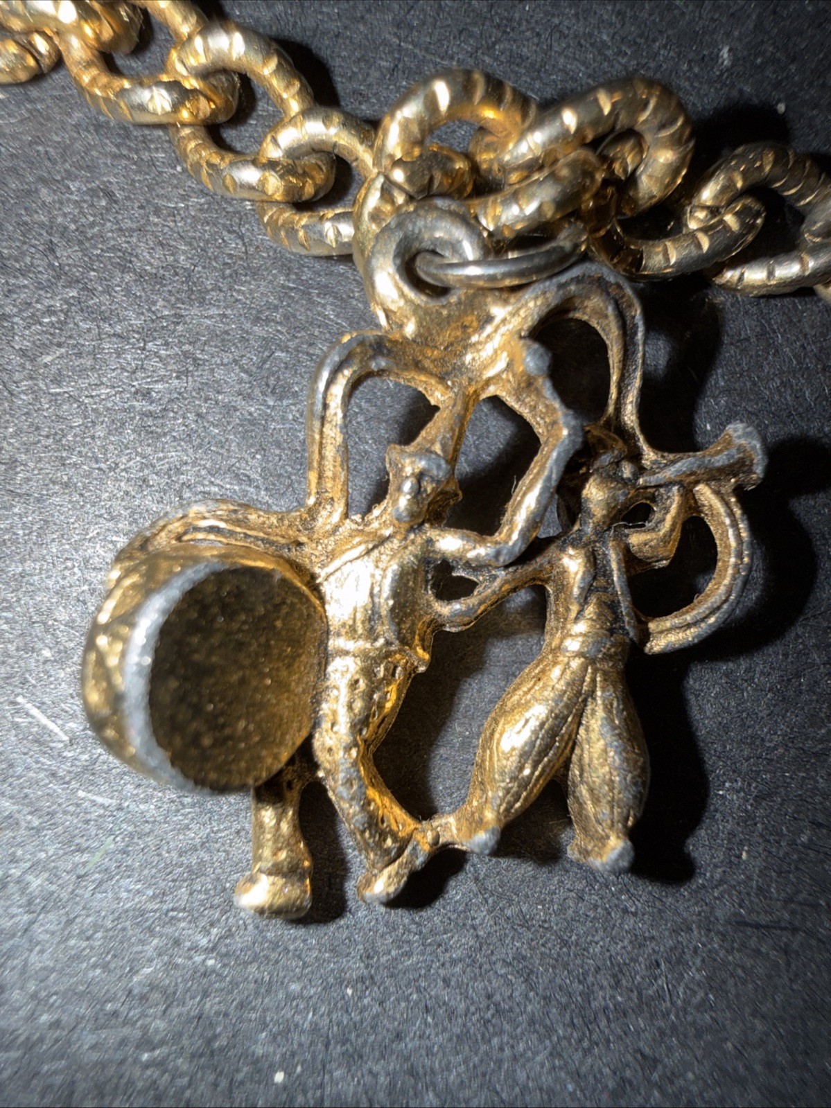 Vtg Coro Old Absinthe House Copper Bronze Tone Charm Bracelet New Orleans