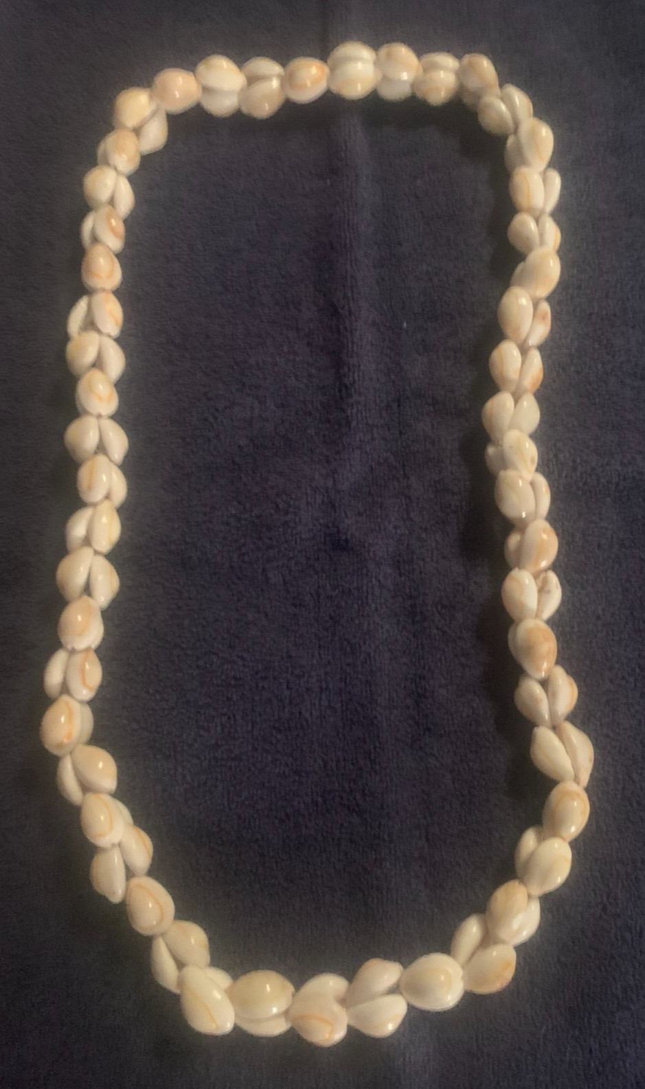 Vintage Hawaiian Cowrie & Mini Conch Sea Shell Necklace Natural Beaded Lei 38”