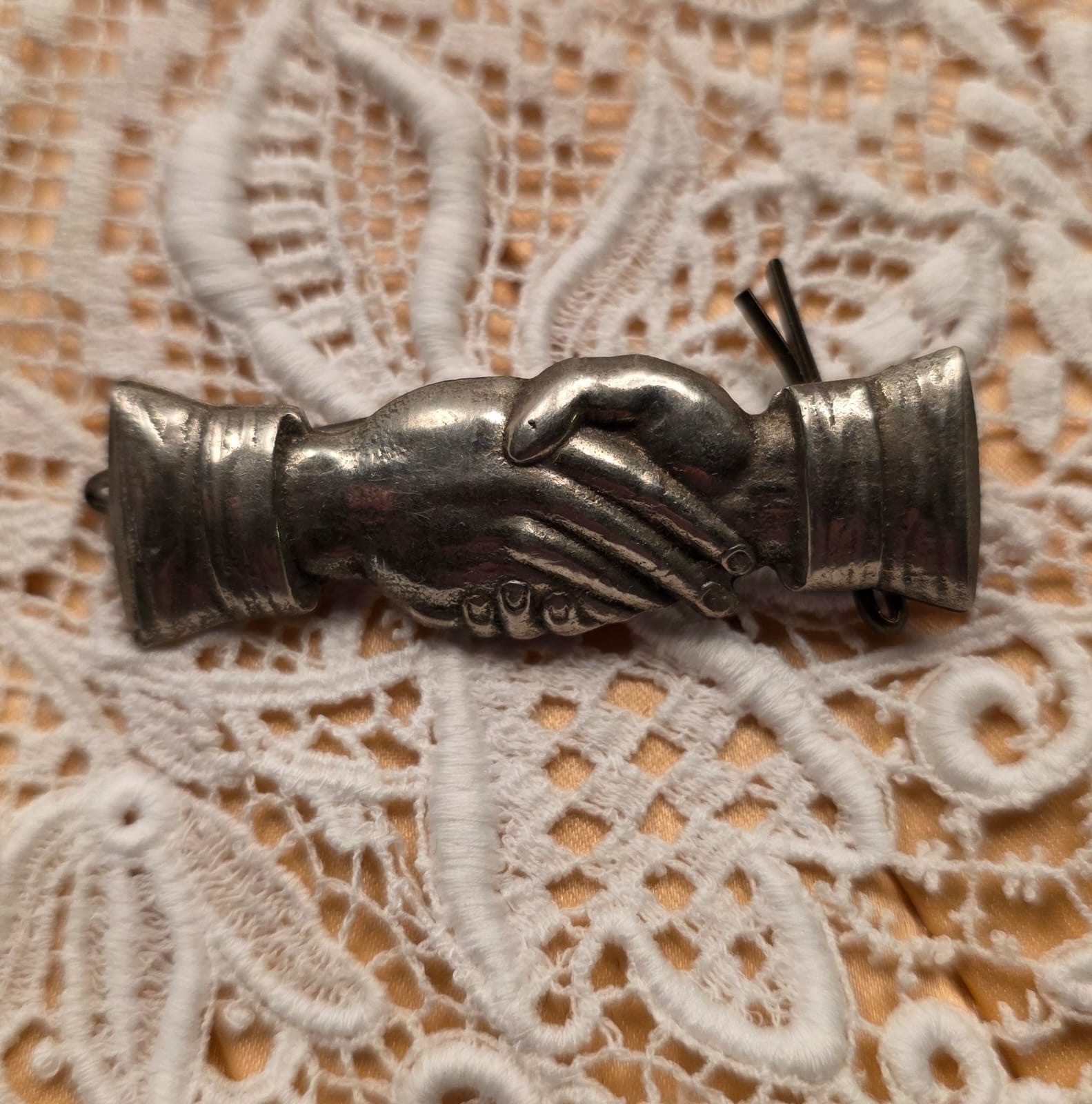 VICTORIAN 19TH C NICKEL SASH CHARM LOT STAR HEART SNAKE + JACOB’S LADDER