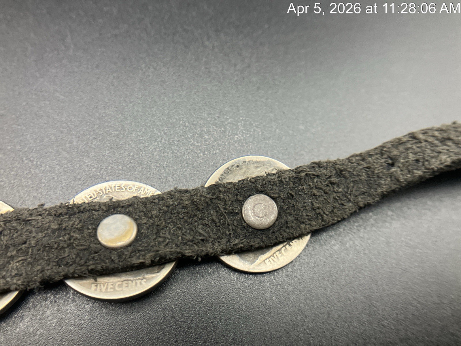 Vintage Leather Navajo Buffalo Nickel Coin Bracelet Native American Style
