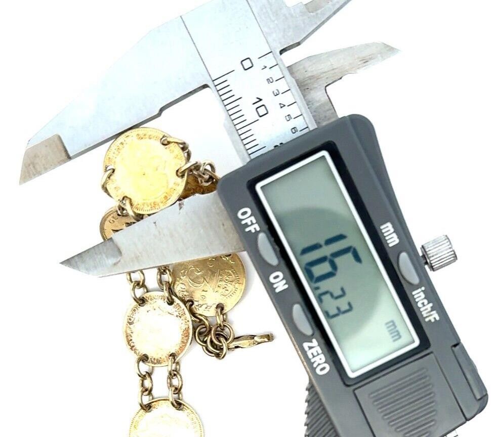 Coin Link Bracelet 8 Antique British Silver Coins