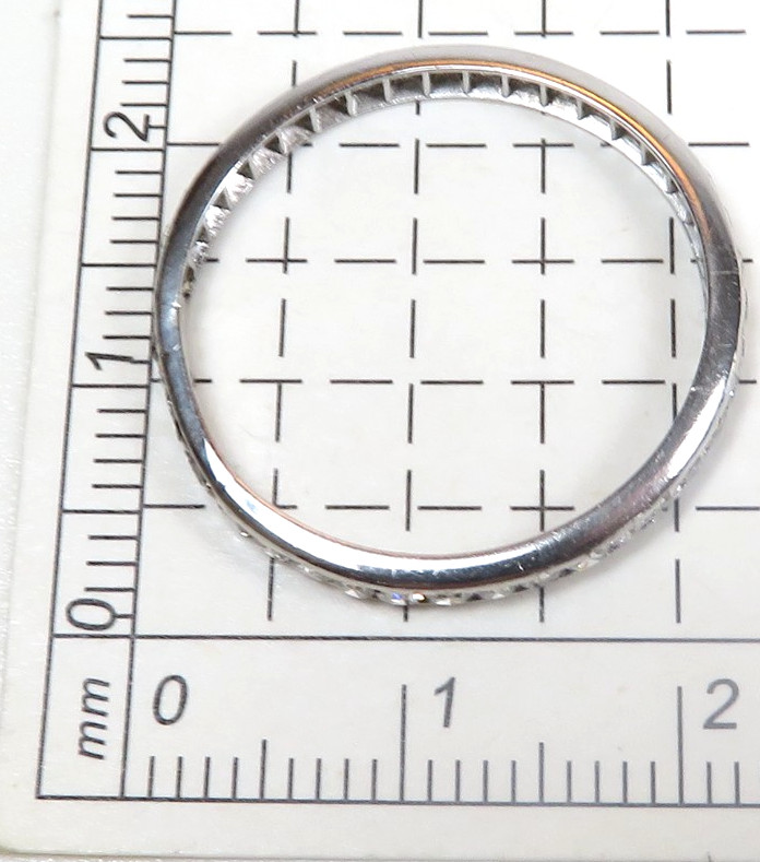 Antique Deco 1920’s Wedding Eternity Platinum Band Ring Size 10 UK-T1/2 EGL USA