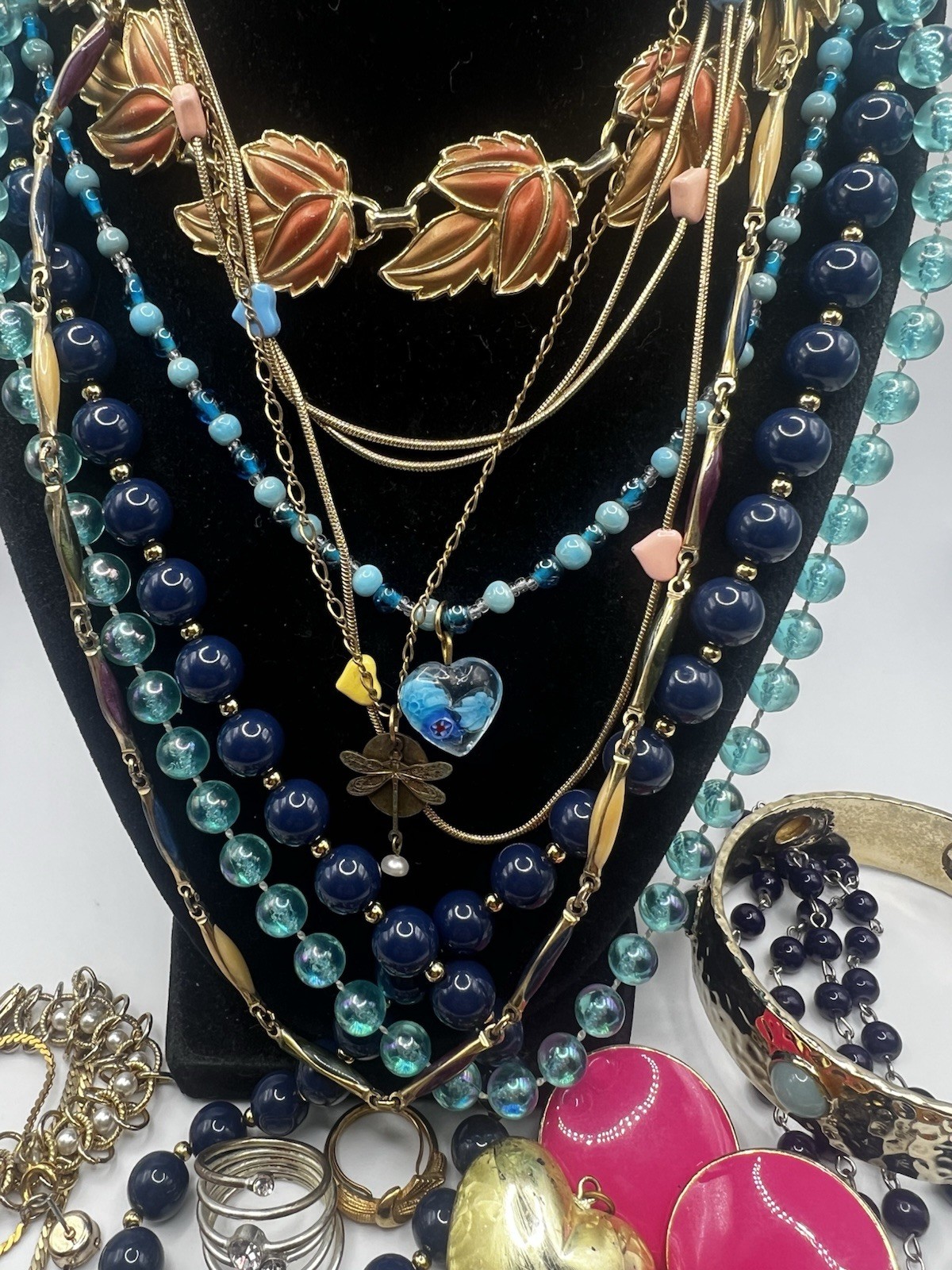22 Piece Jewelry Lot VTG To Now Mostly VTG Gold Filled Monet Art Glass Avon