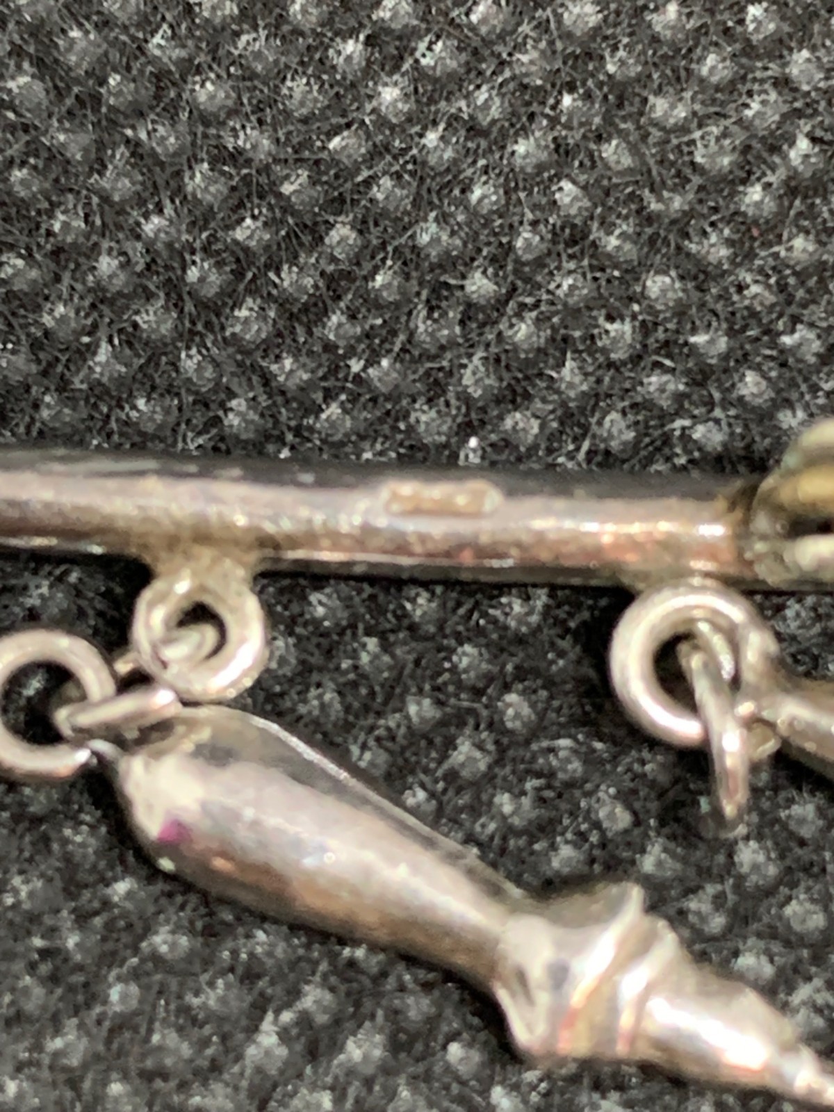 Vintage Sterling Gardening Tool Brooch Pin 925 Silver 3 Charms