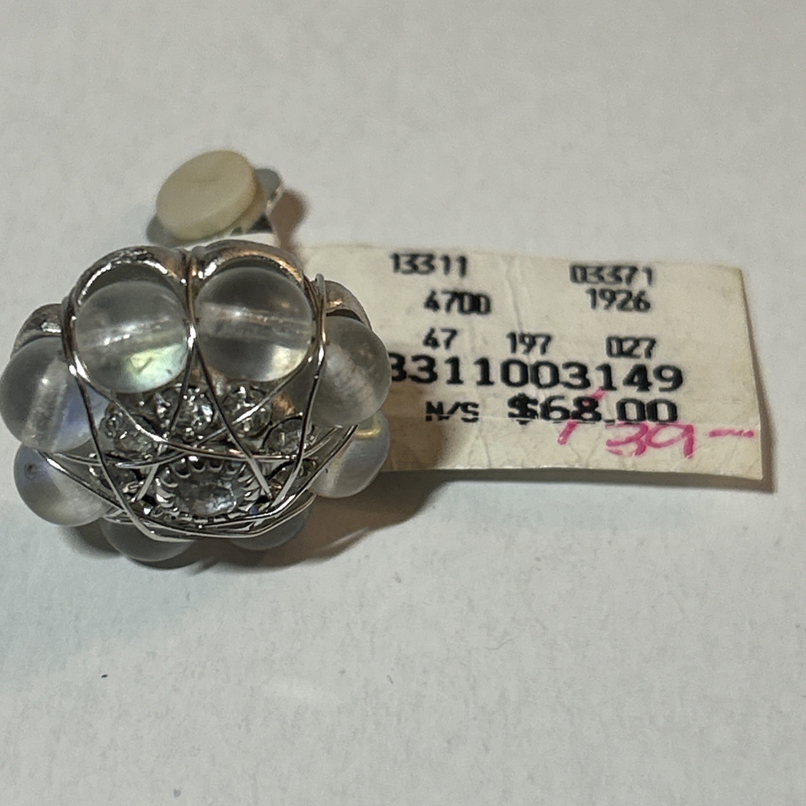 Henri Bendel Clip On Earrings Wire Wrapped Beads And Crystals With Tag
