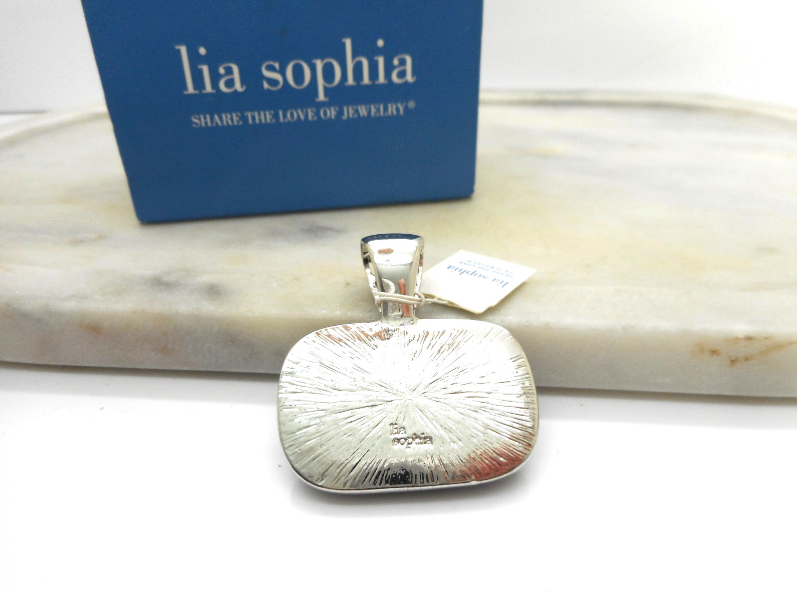 Vintage Lia Sophia Pendant 1980’s Purple Natural Stone Never Used
