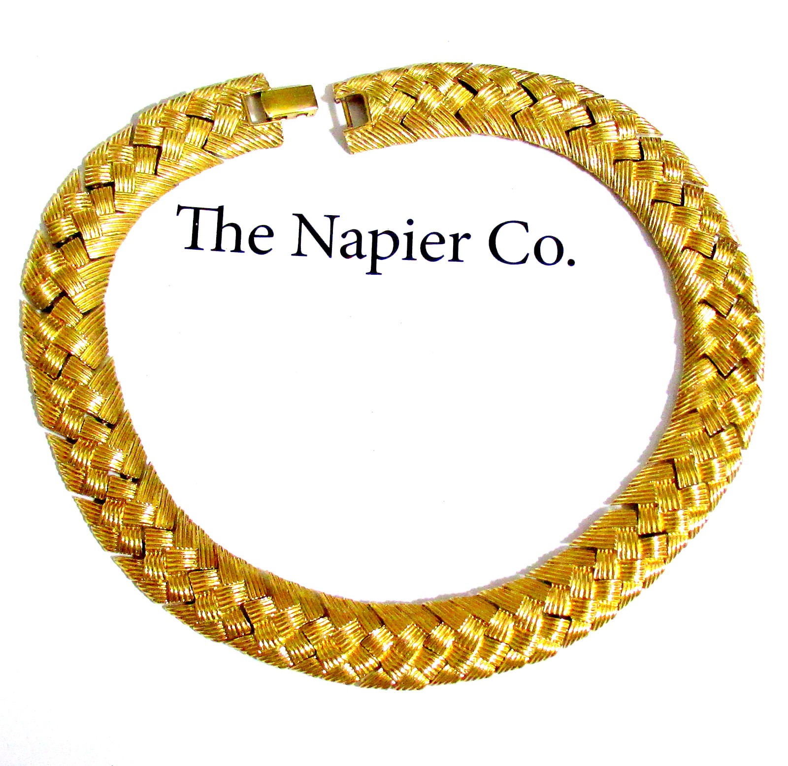 VTG NAPIER GP BRAIDED WOVEN CHAIN 16″ NECKLACE ELEGANT CLASSIC EXC