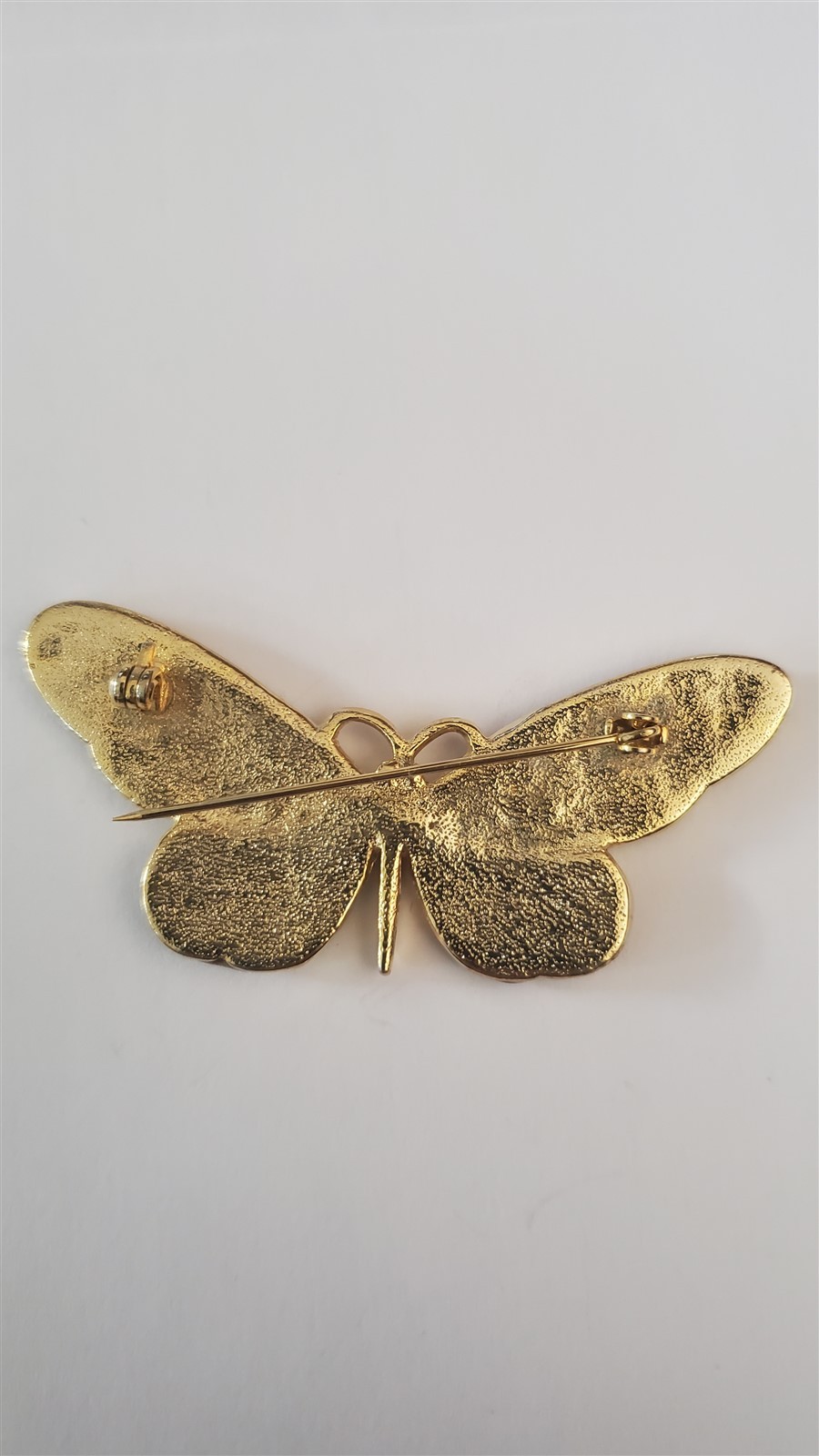 VTG Butterfly Jewelry Brooch Pin BUTTERFLY Translucent Purple Green Yellow 3″ *A