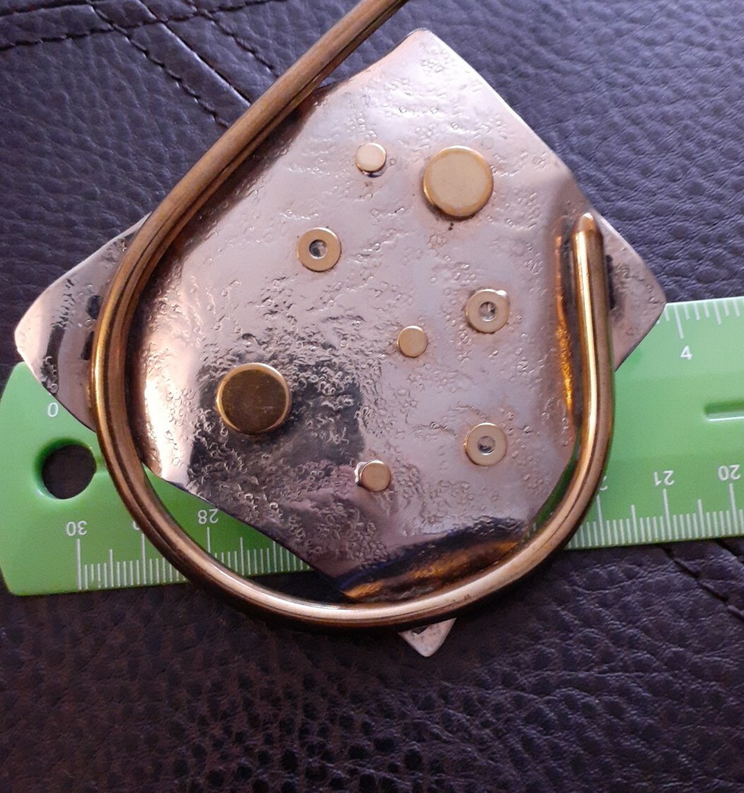 Vintage Abstract Modernist Sterling Mixed Metal Studio Designer Collar Necklace