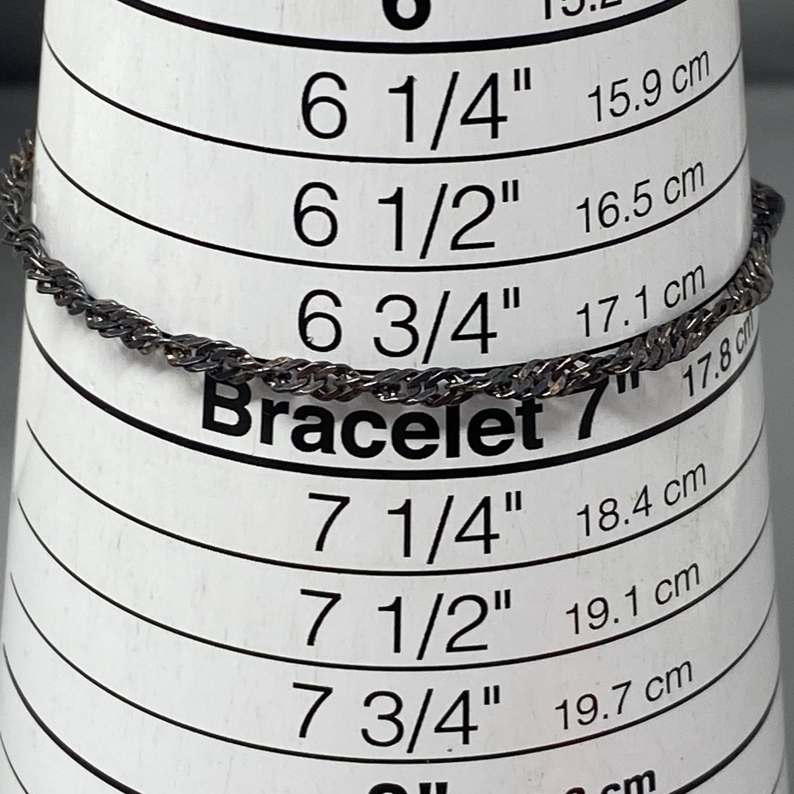 VTG Sterling Silver Twist Chain Bracelet Patina 925 Italy PT Quality 6.75″