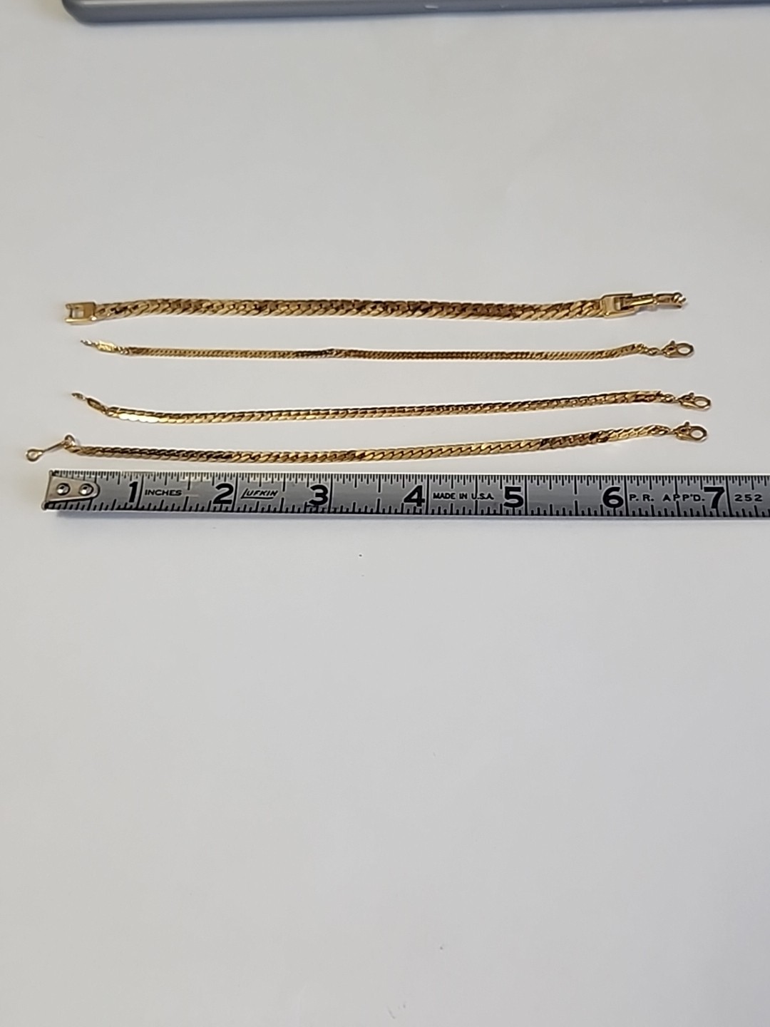 Vintage 1937s 1950s Four Monet Bracelets all 7″ Curb Chain