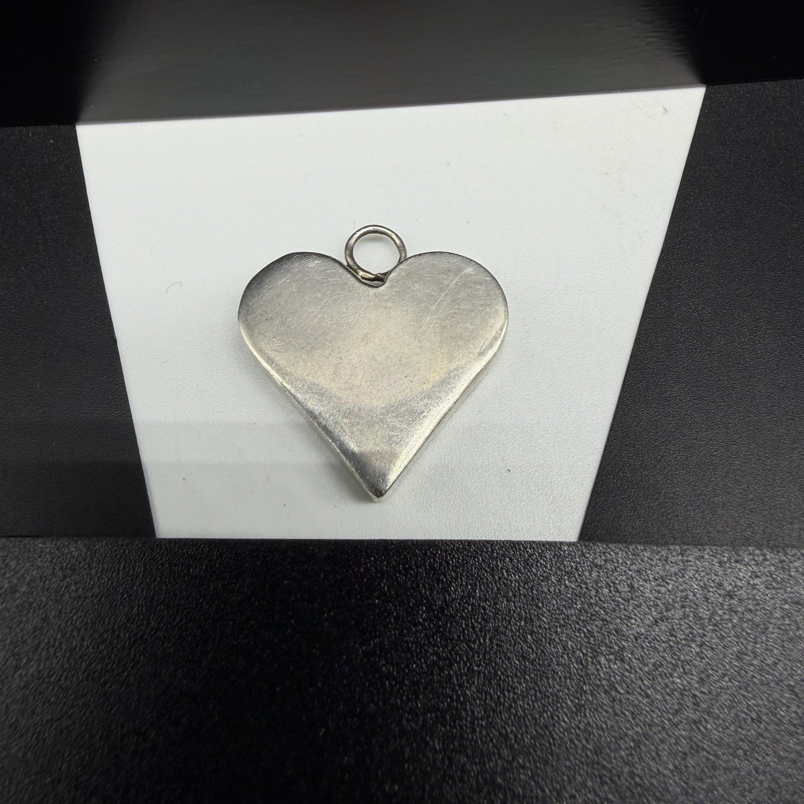 Vintage 925 Sterling Silver Smooth Puffy Heart 25.5mm Pendant 5.3g