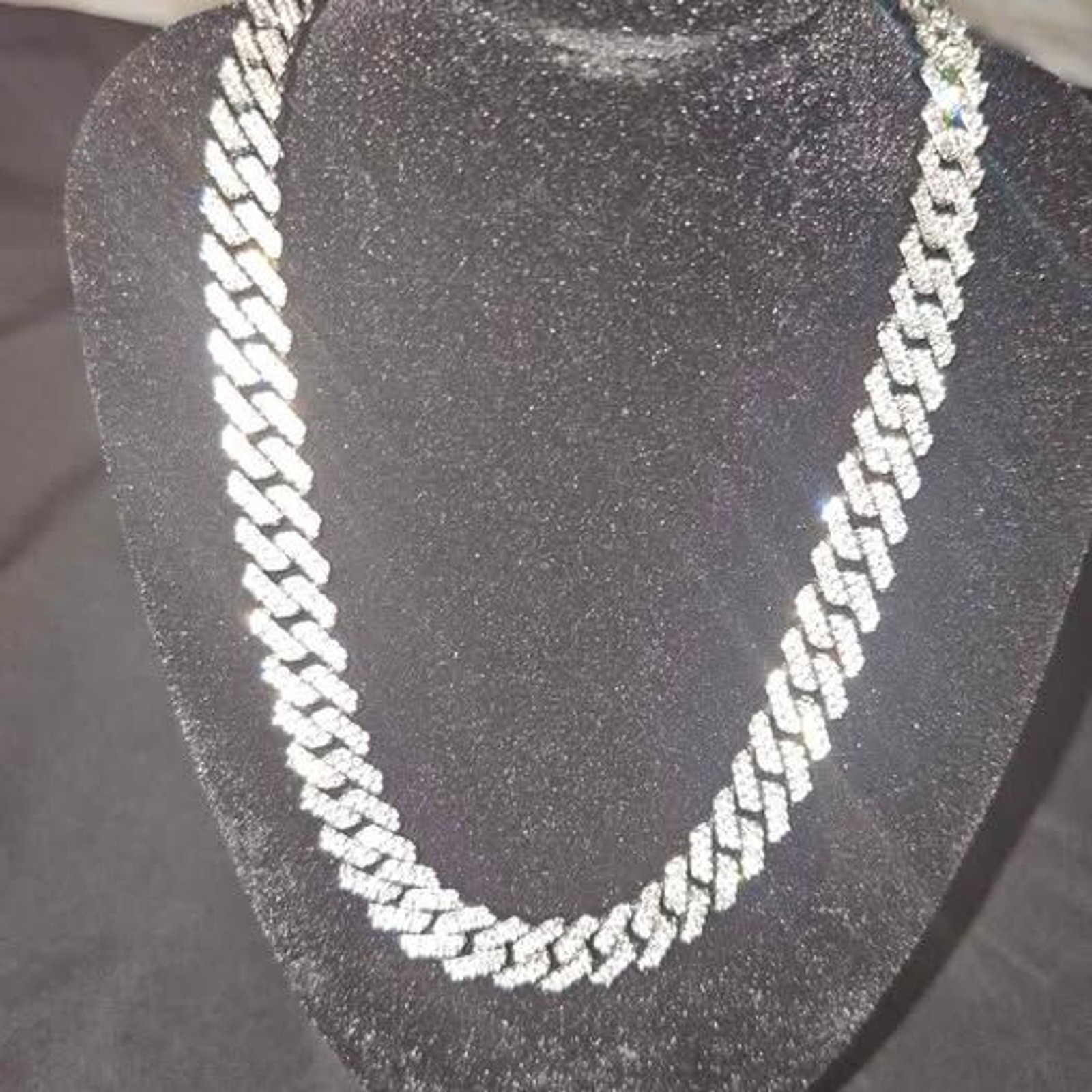 VVS GRA Moissanite Cuban necklace silver 22 inches