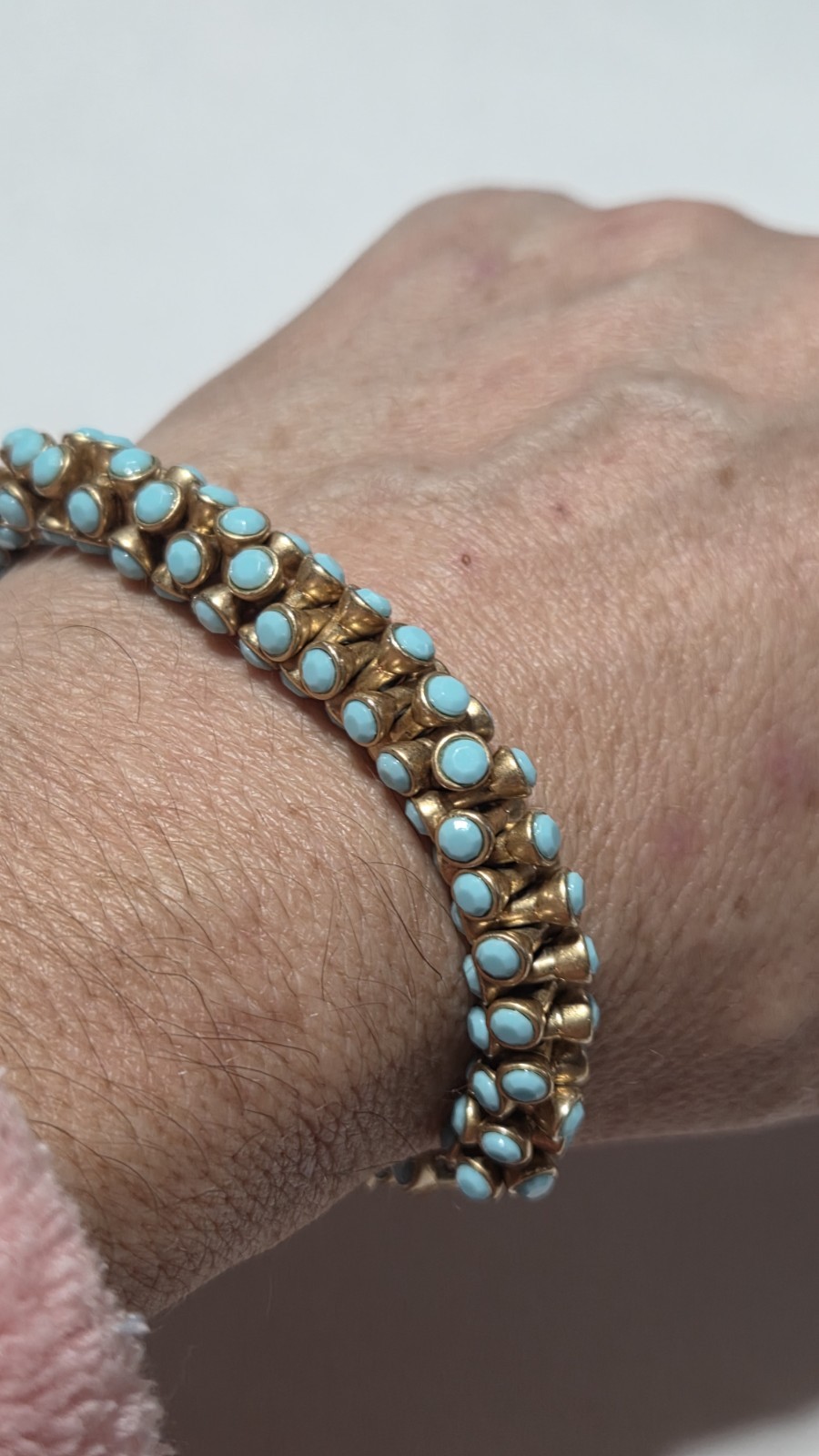 Vintage, Stella & Dot, Turquoise Accented Stretch Bracelet (1057)