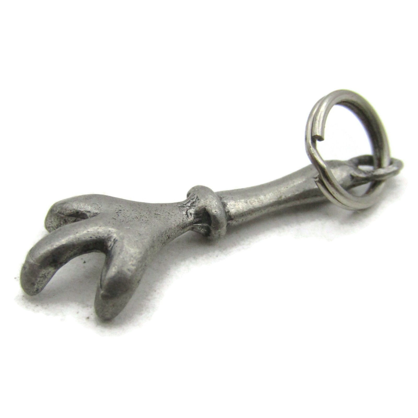 Vintage Bird Claw Talon Charm Pendant Pewter Silver Tone Gothic Good Luck