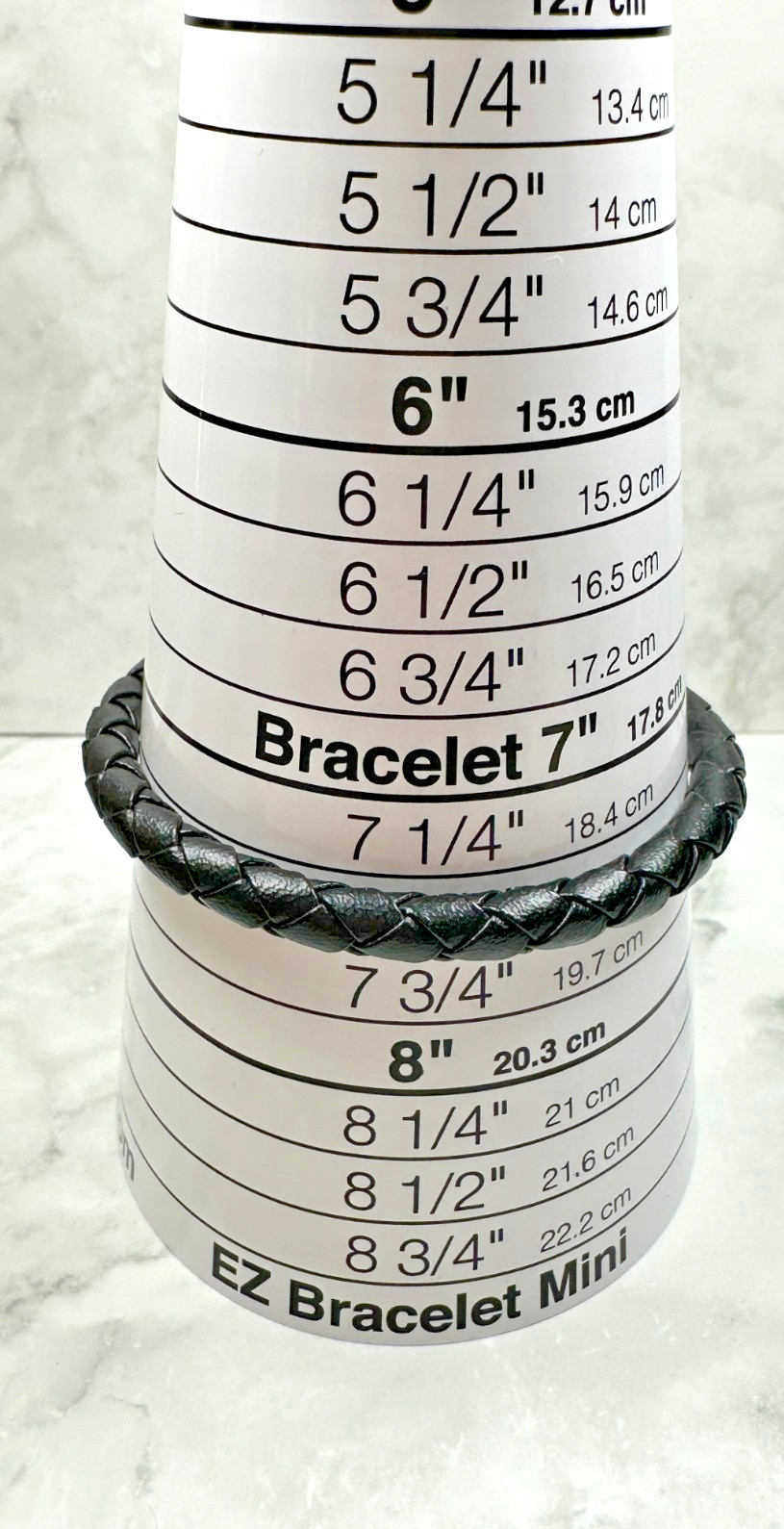 Robert Rose Black Braided Leather Cord Bracelet with Silver Tone Accent – 7.5″