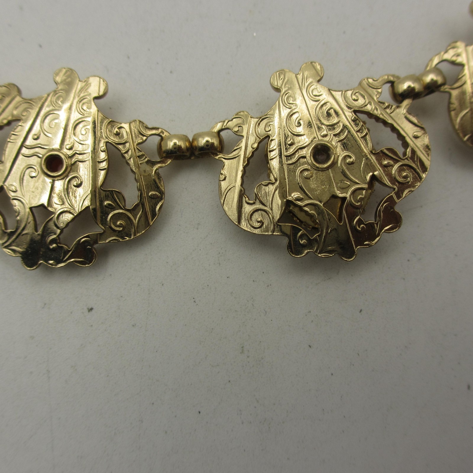 Vintage Cameo Necklace Victorian Revival Gold Tone 16 Inch