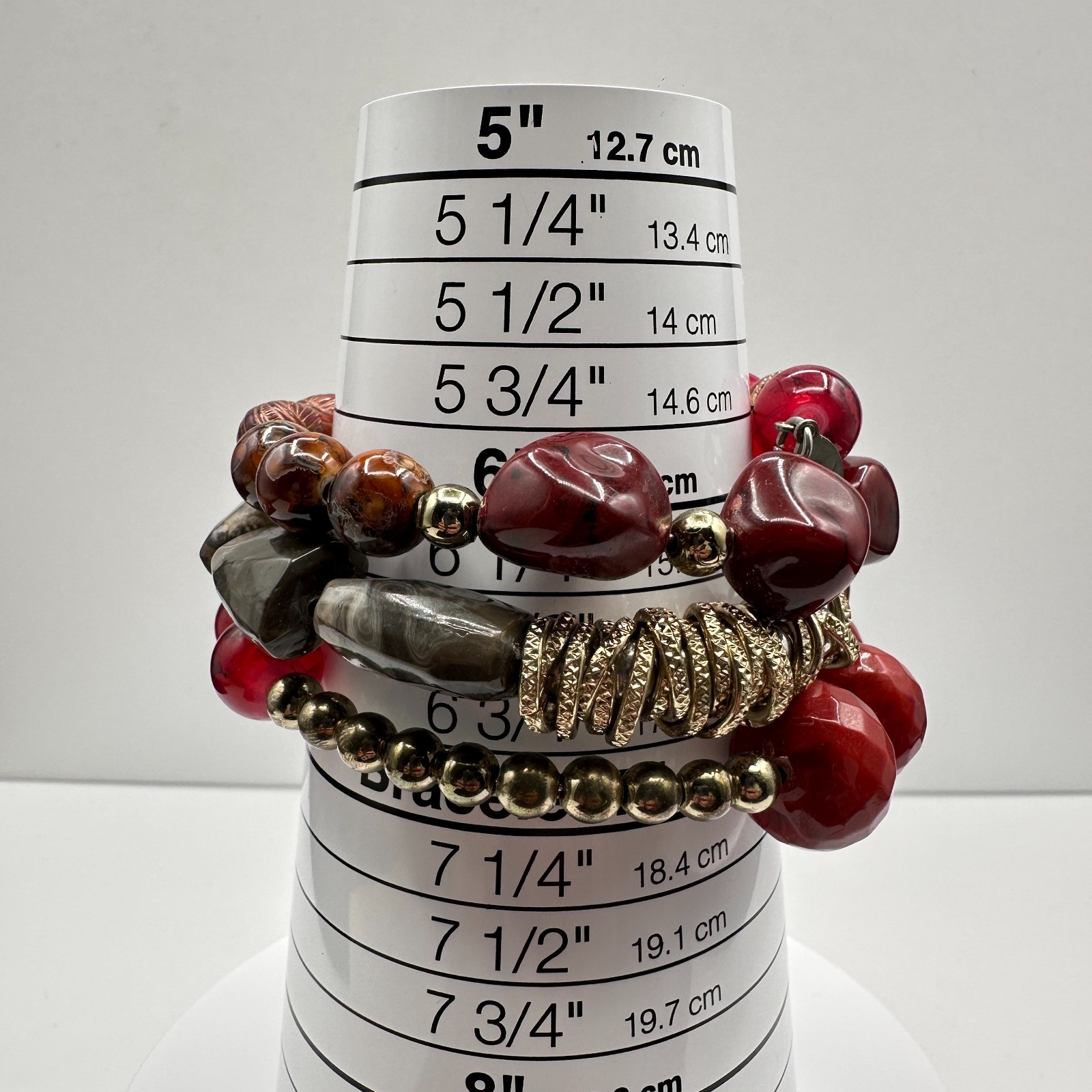 Vintage 90s Boho Multi-Strand Wrap Stretch Bracelet Beaded Women’s Jewelry Boho