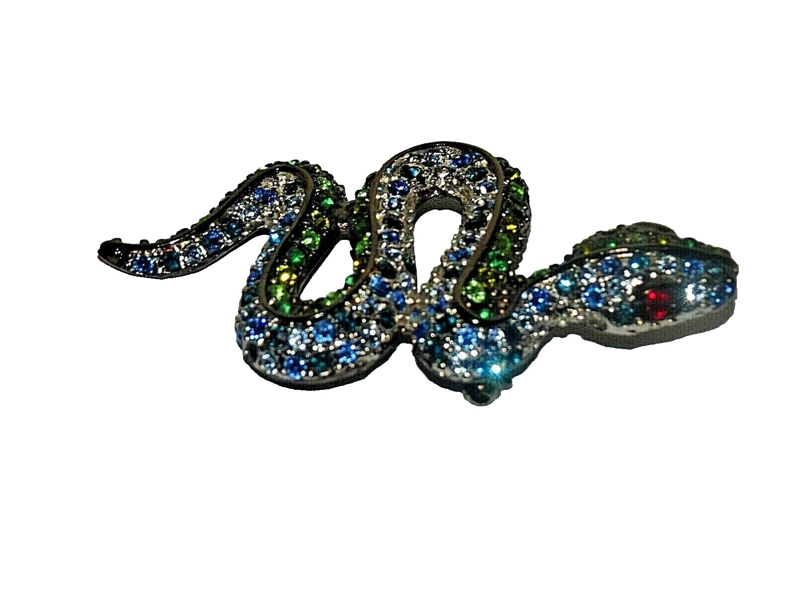 KENNETH JAY LANE SIGNED BLING GLITZY SNAKE PIN BROOCH NEW WITH TAGS