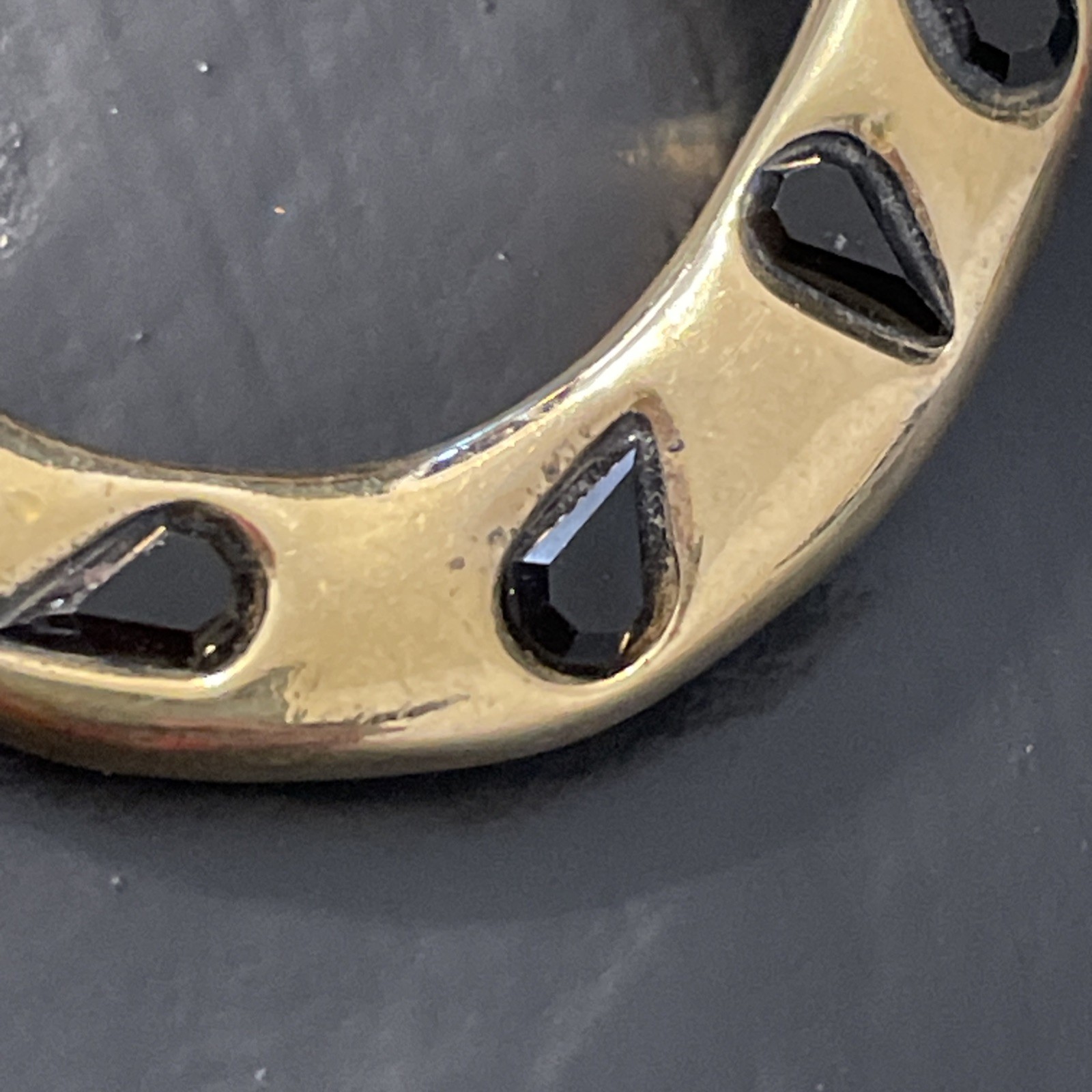 Givenchy Vintage Hoops Earrings Gold Pearl Drop Dangle Black ‘Onyx” Clip Ons