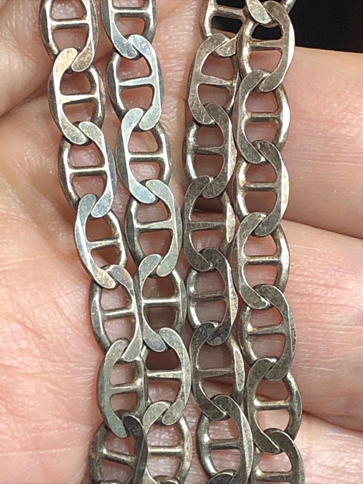3?. Vintage Sterling 925 Anchor Mariner link Chain Necklace Italy 20″, 15.3g