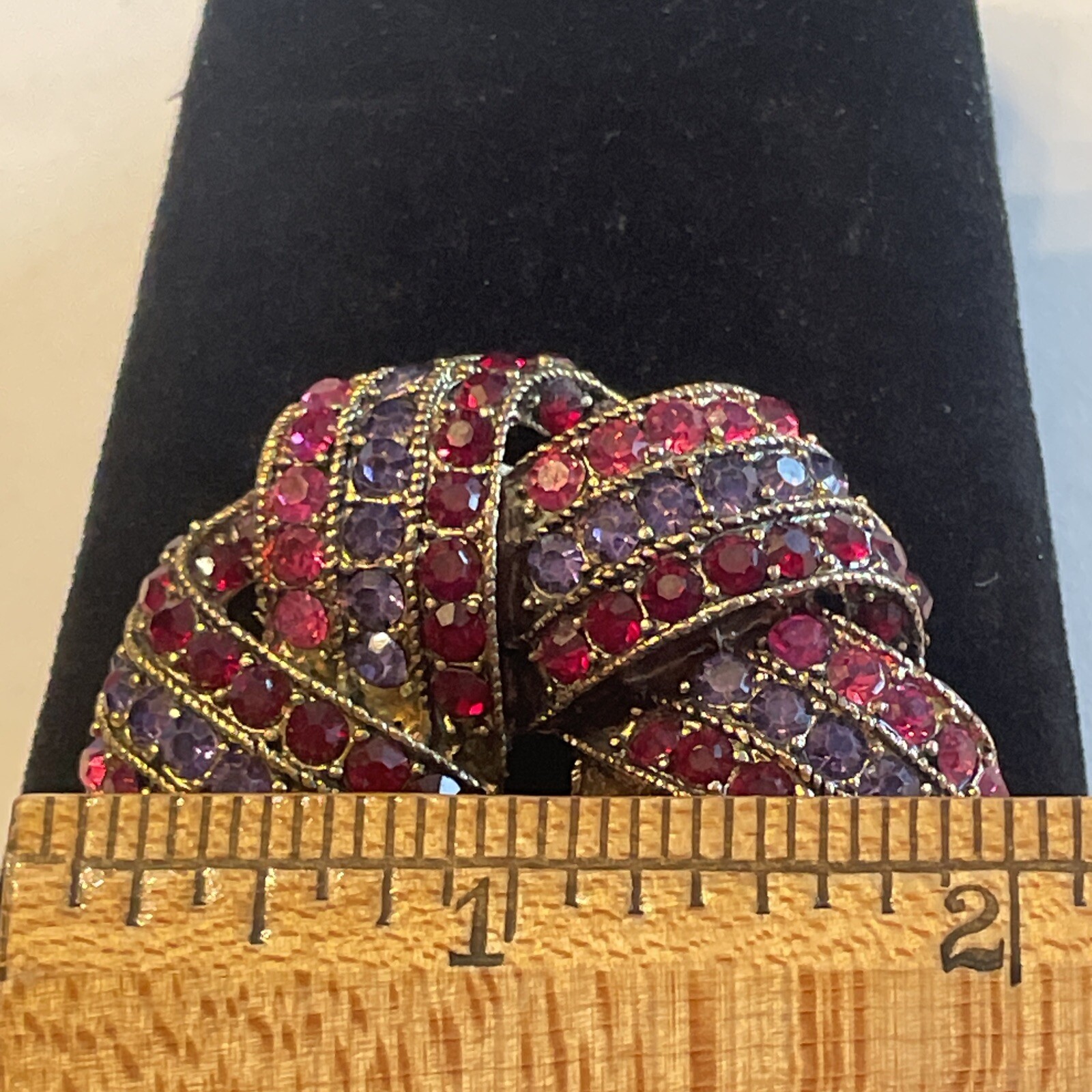 MINT Vintage Monet Signed Red Purple Pink Sparkling Rhinestones Brooch U13