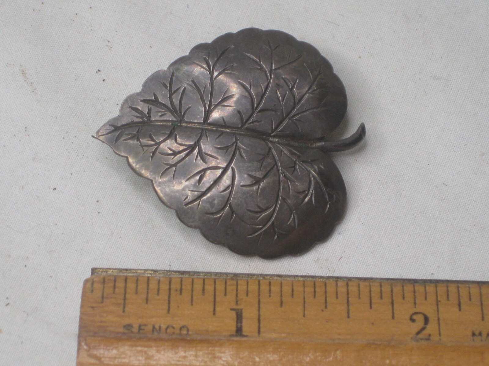 vintage antique detailed nature leaf 800 silver brooch pin jewelry 6.88 gr