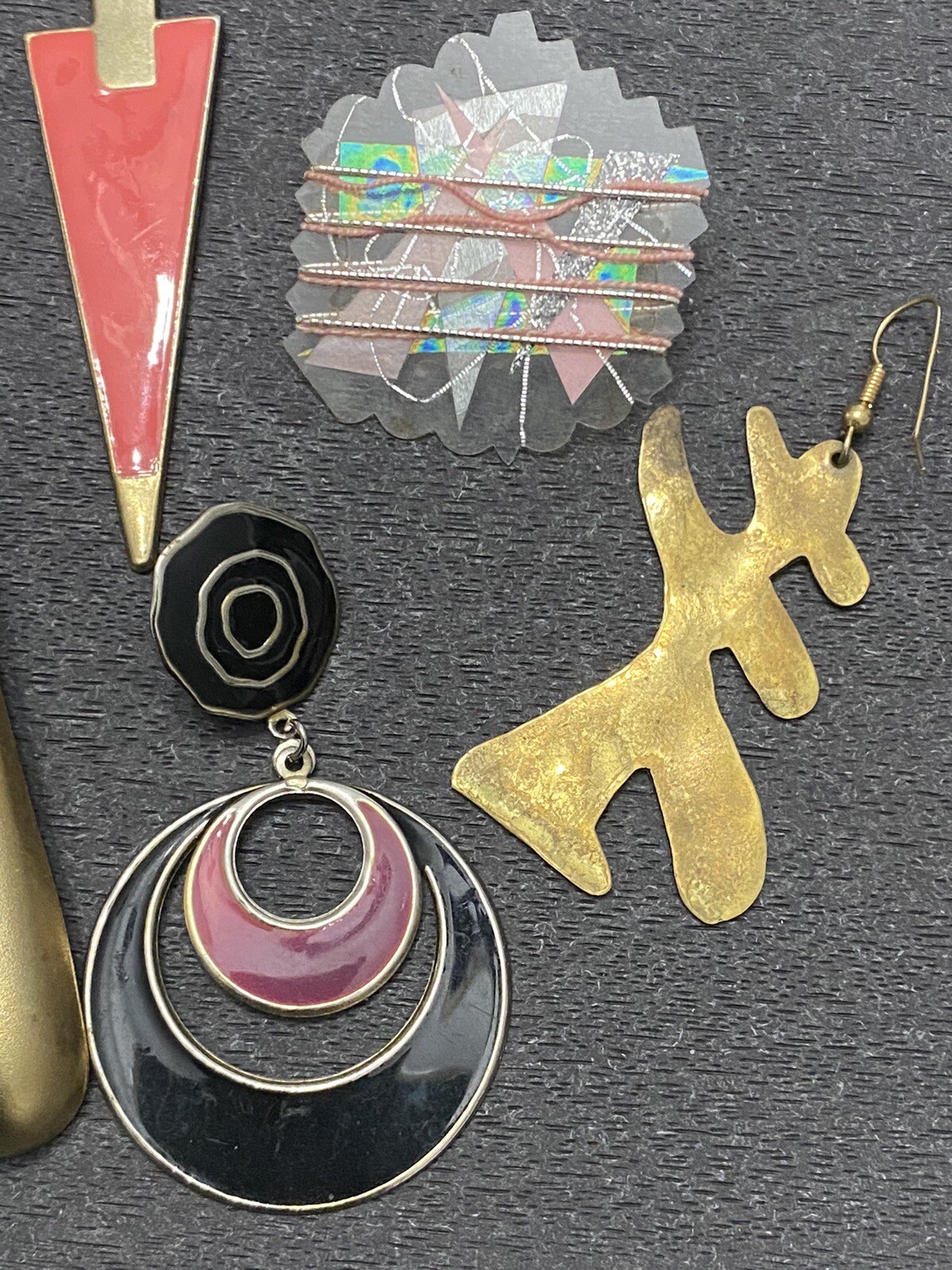 VTG 60s 70s 80s SINGLE earrings craft lot unique for upcycle art reuse