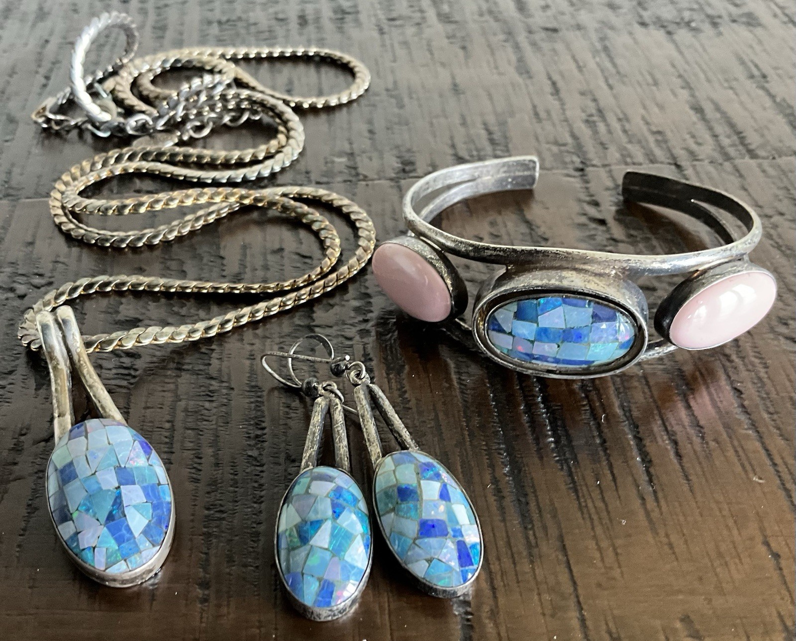 Rare Vintage Jay King Mine Finds Opal Fire Jewelry Set